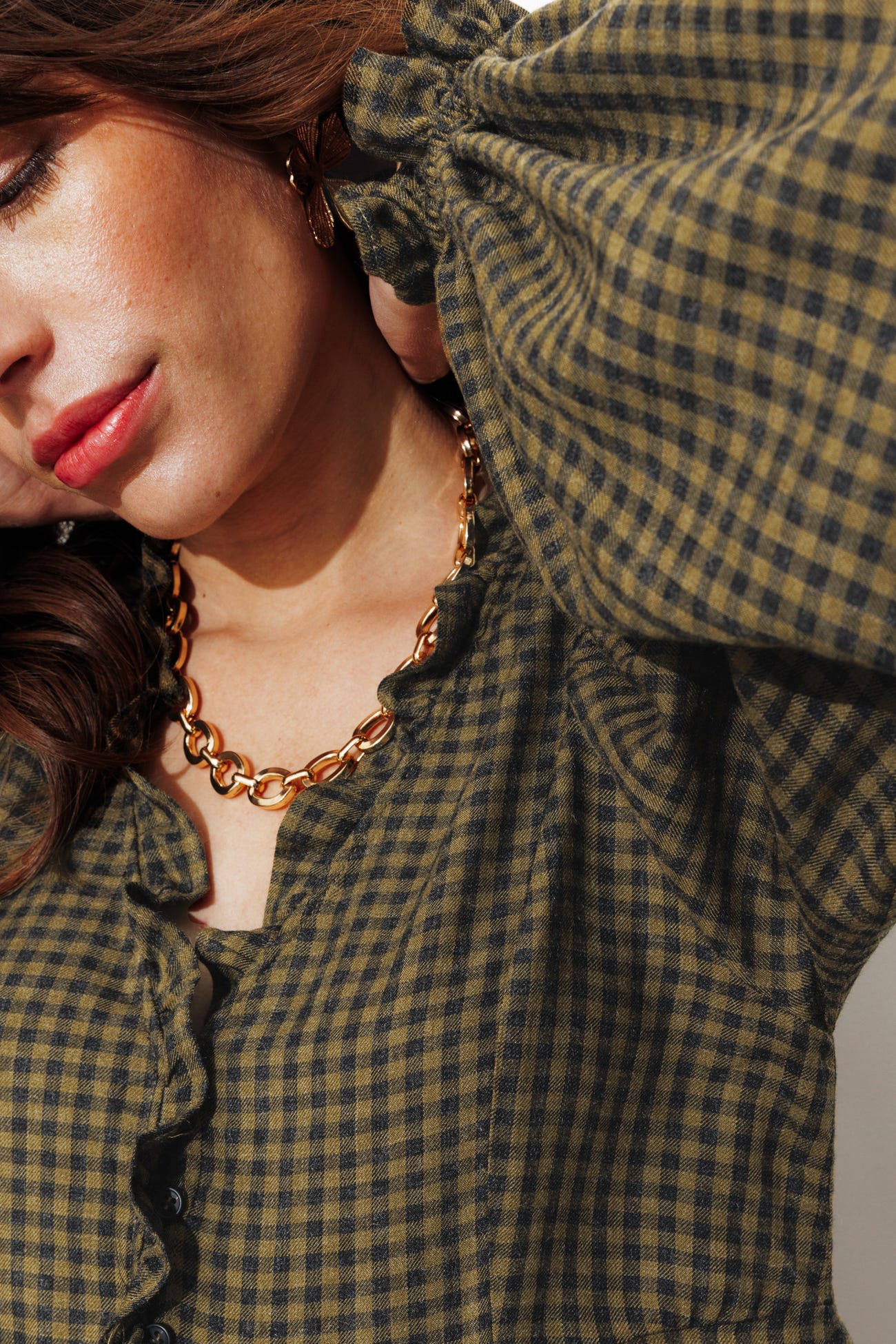 Robe courte à carreaux Femme