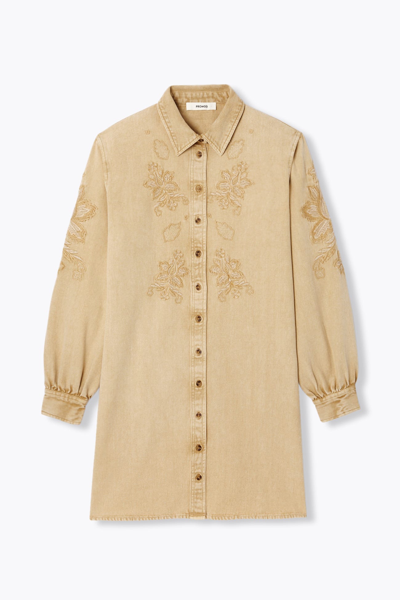 Robe courte en toile brodée