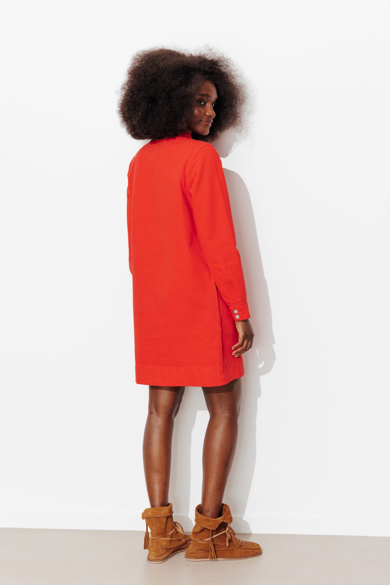 Vestido corto de lona