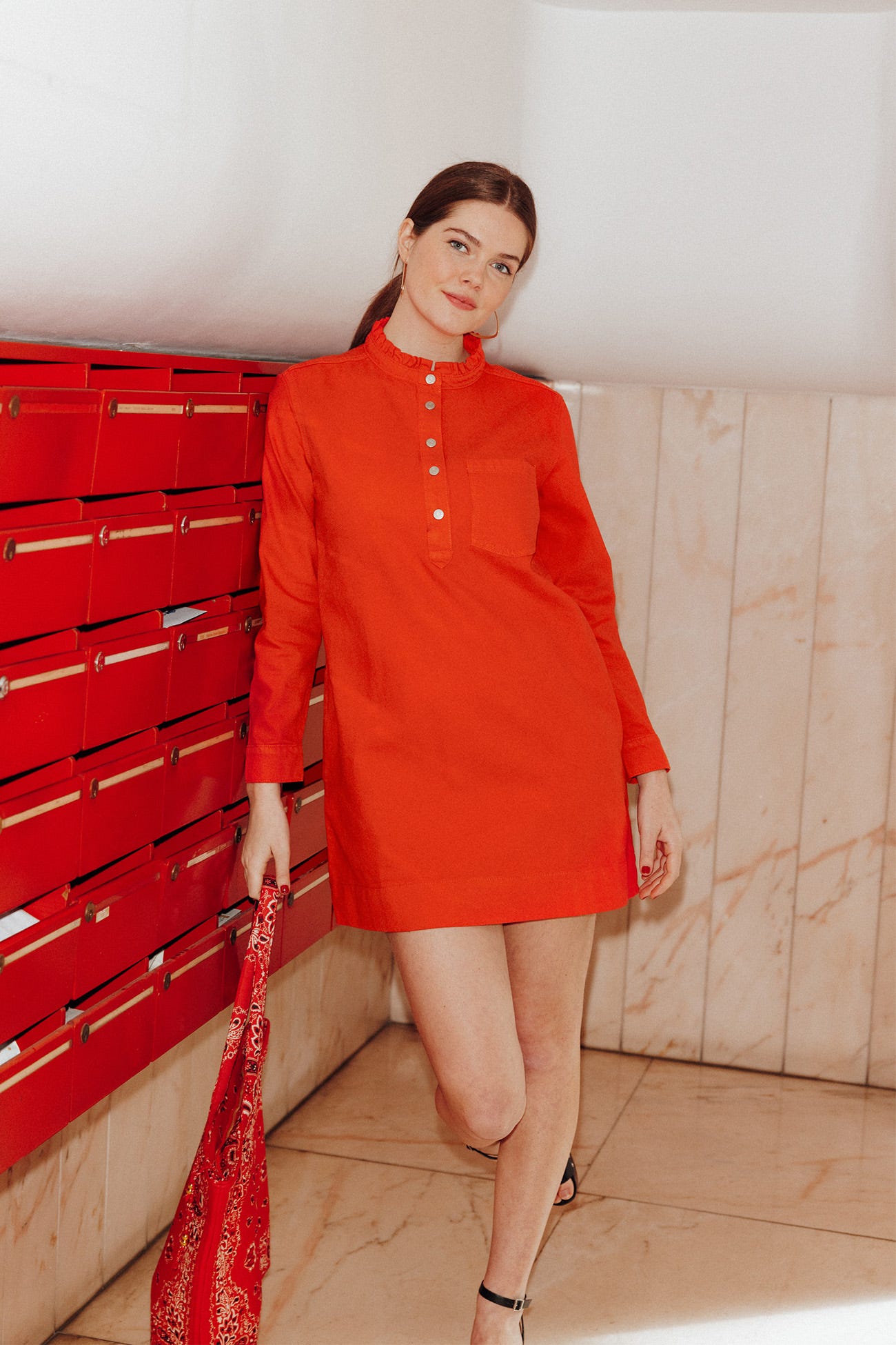 Robe courte en toile Femme