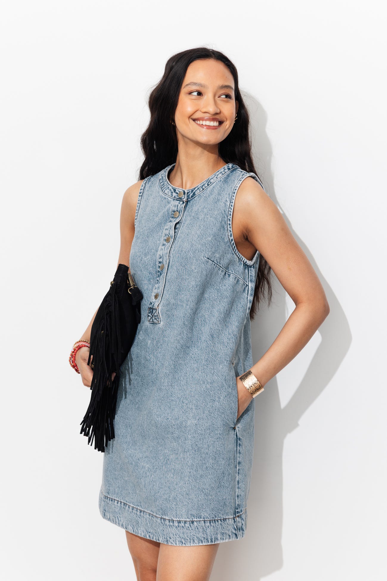 Robe courte en jean Femme