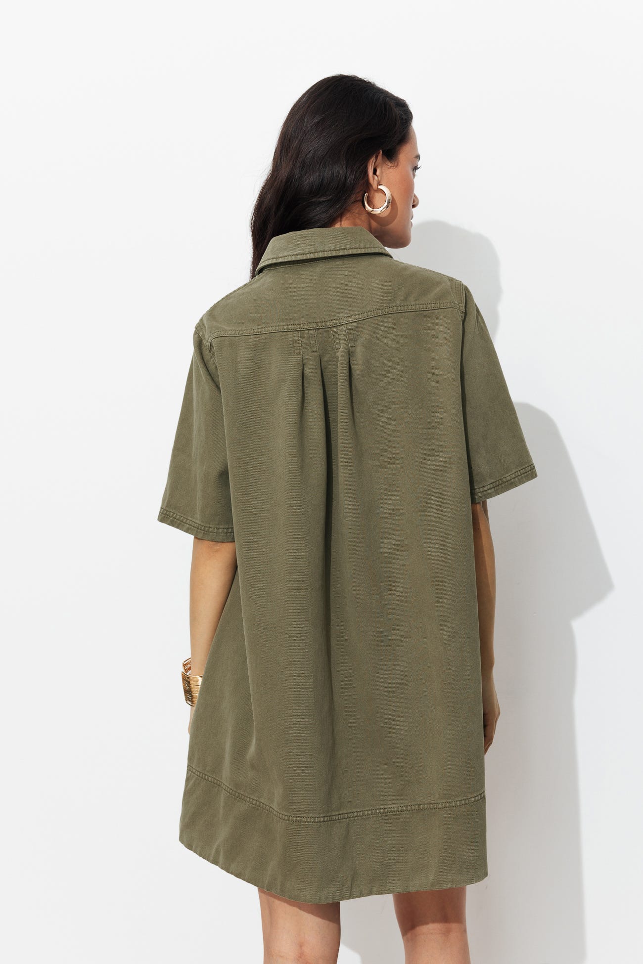 Robe courte en toile Femme