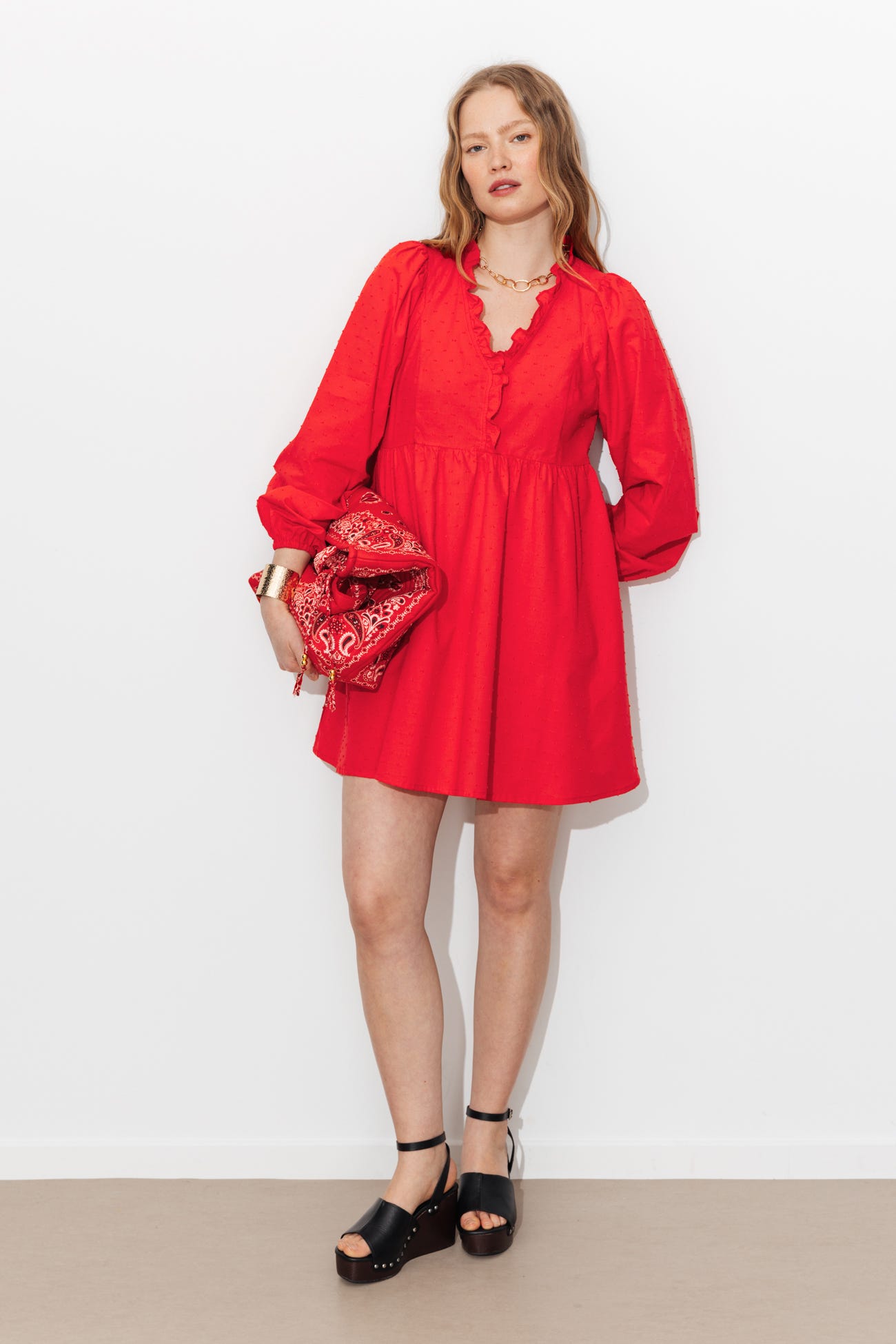 Robe unie plumetis Femme