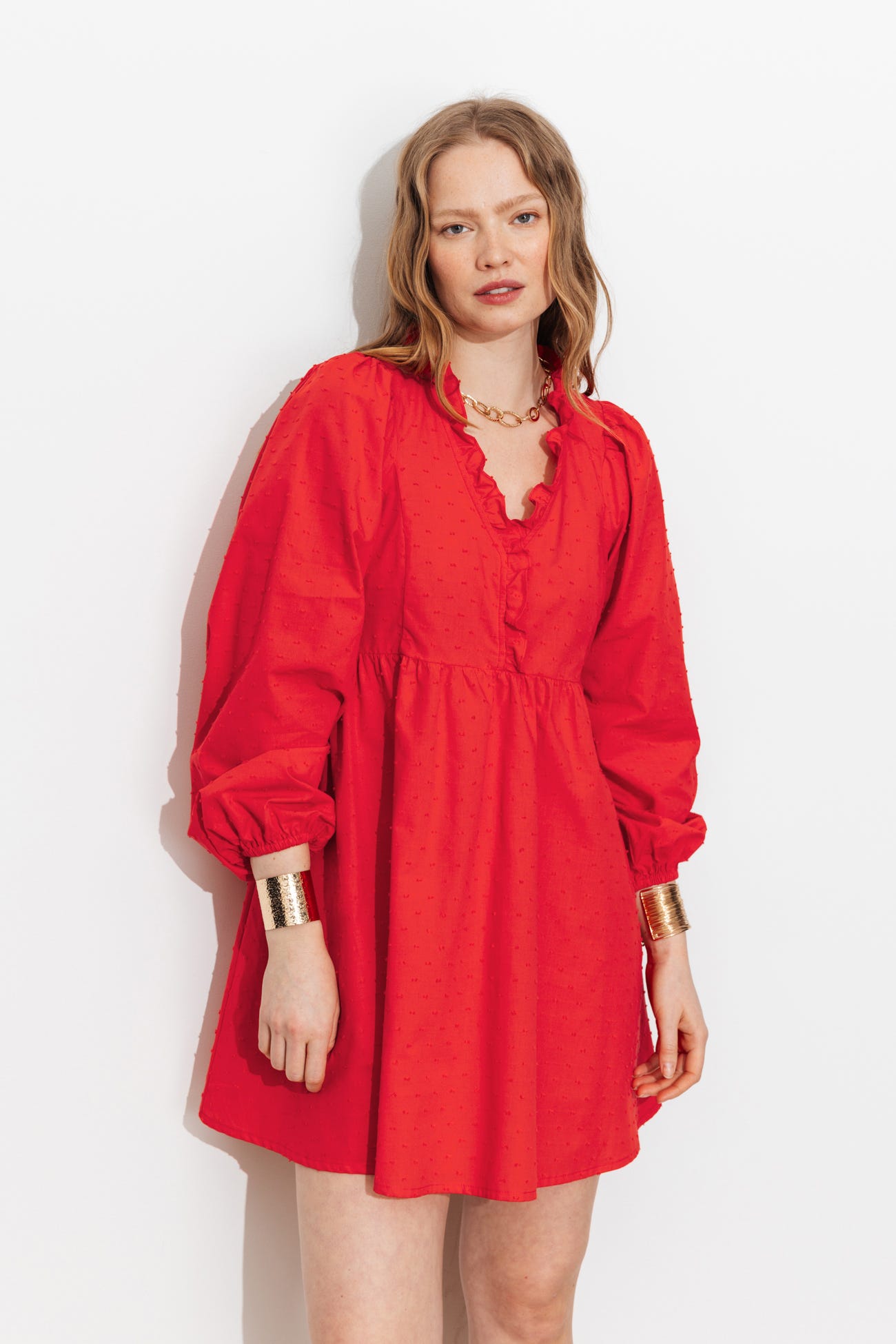 Robe unie plumetis Femme