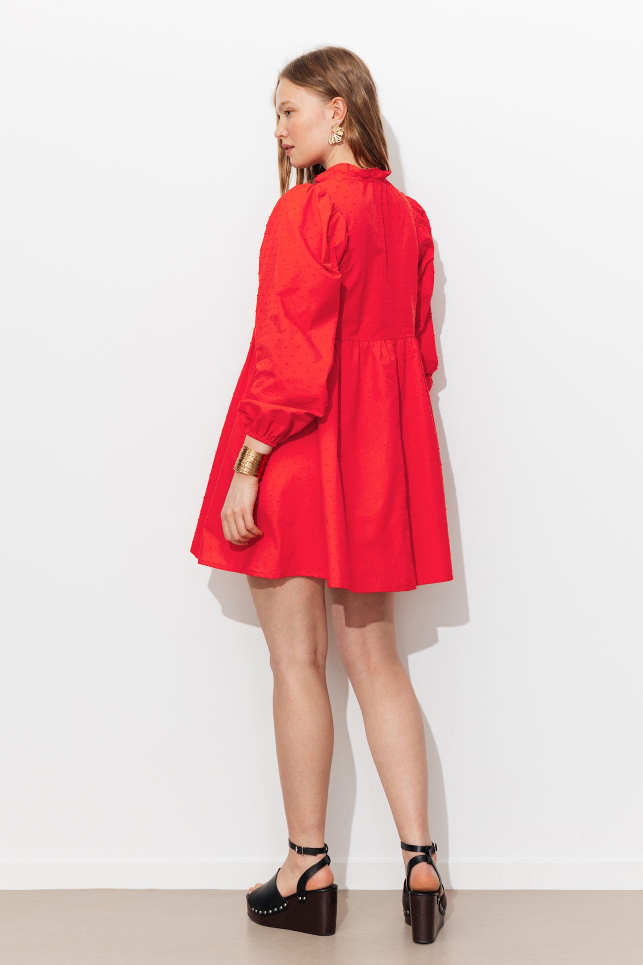 Robe unie plumetis Femme