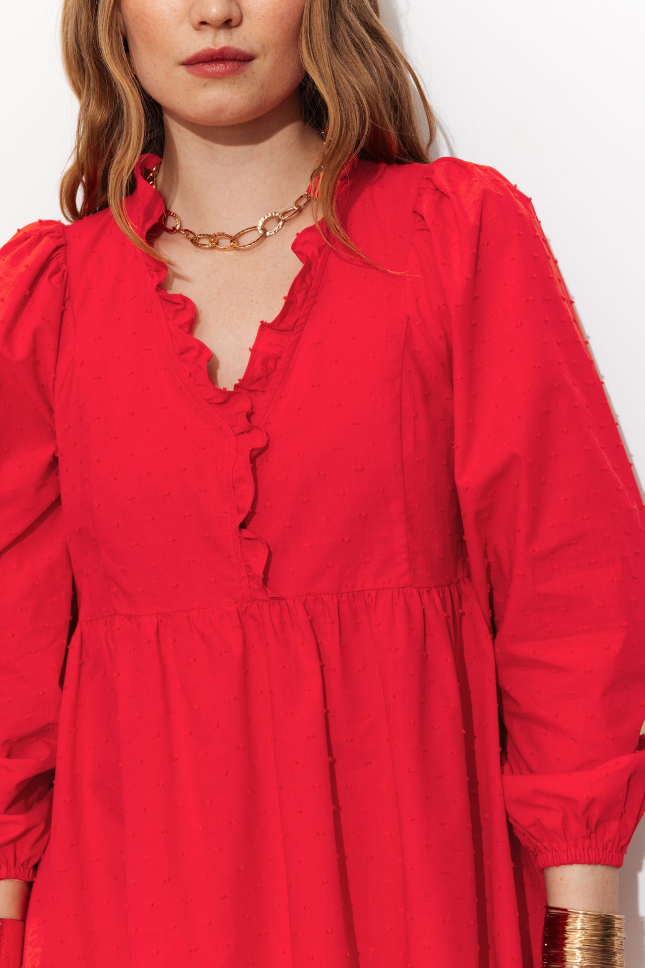 Robe unie plumetis Femme