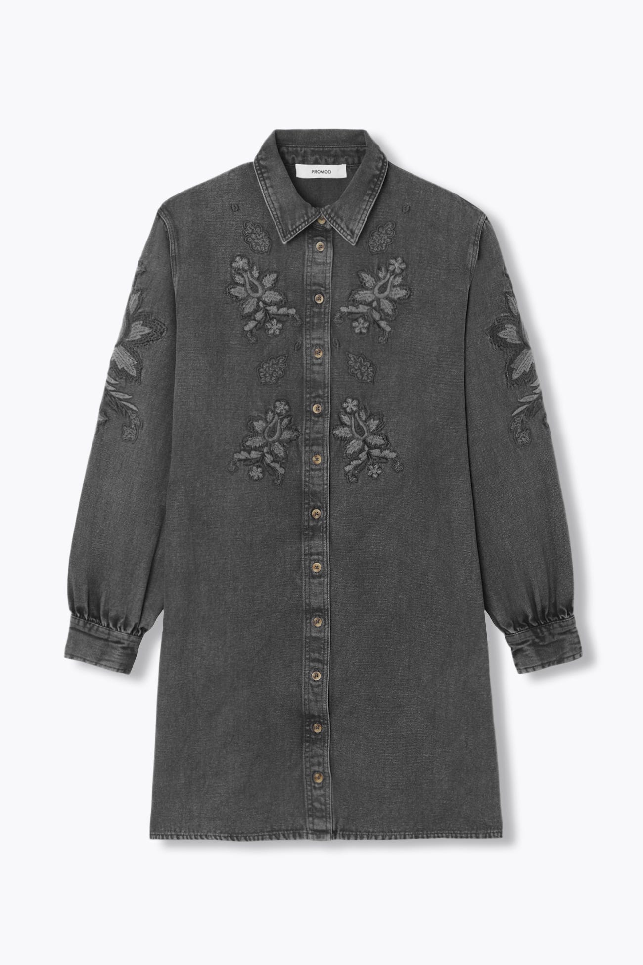 Robe courte en toile brodée