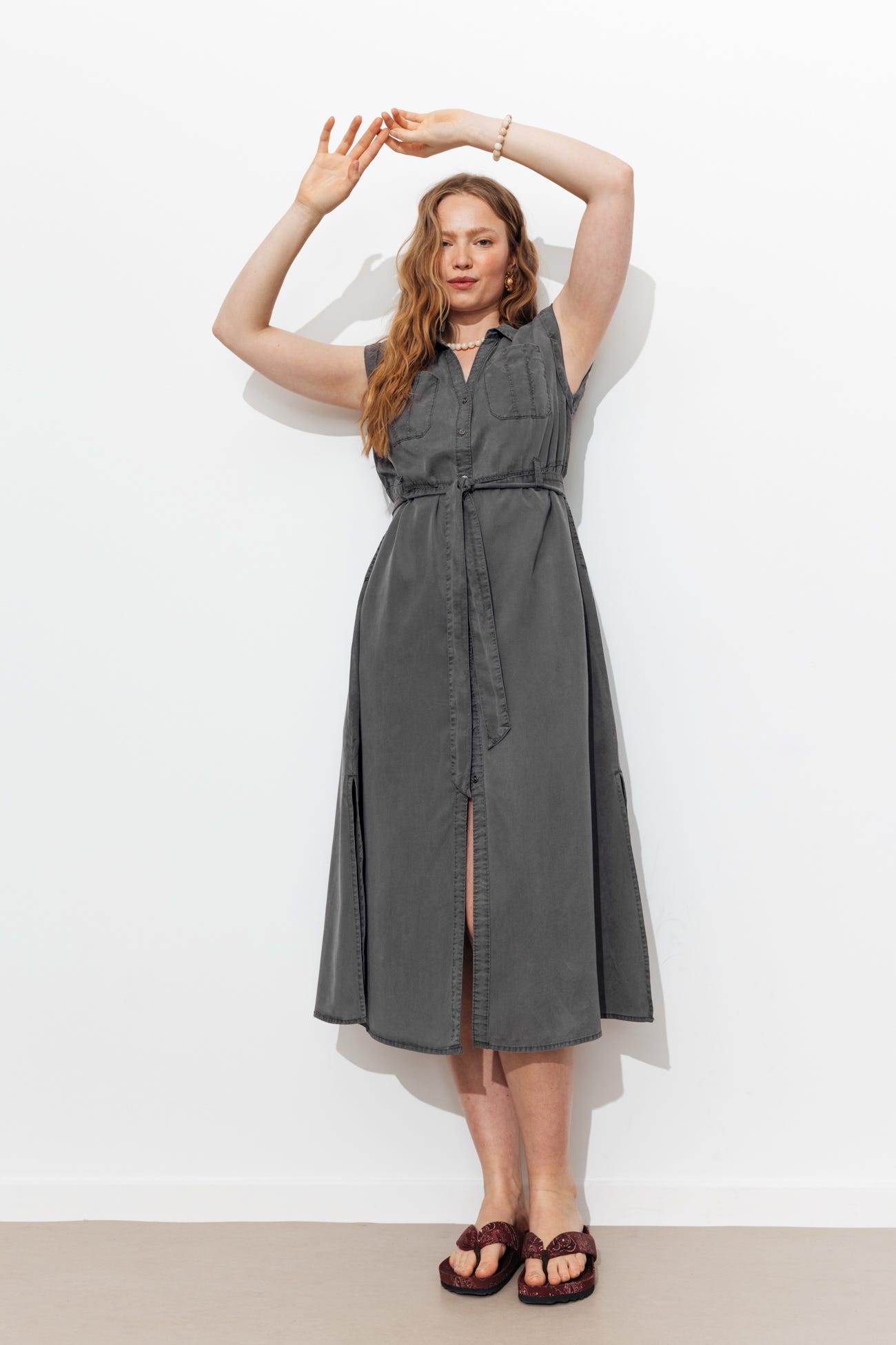 Unicolor shirtdress
