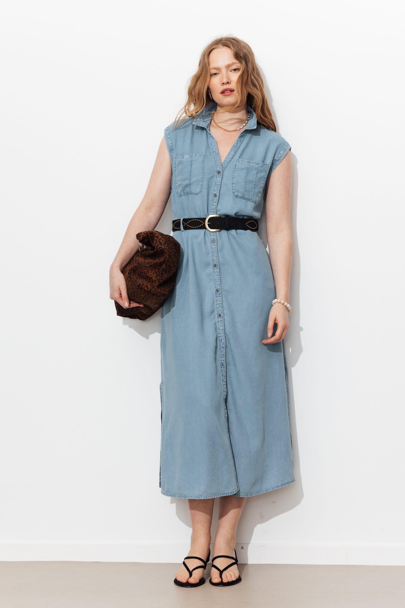 Unicolor shirtdress