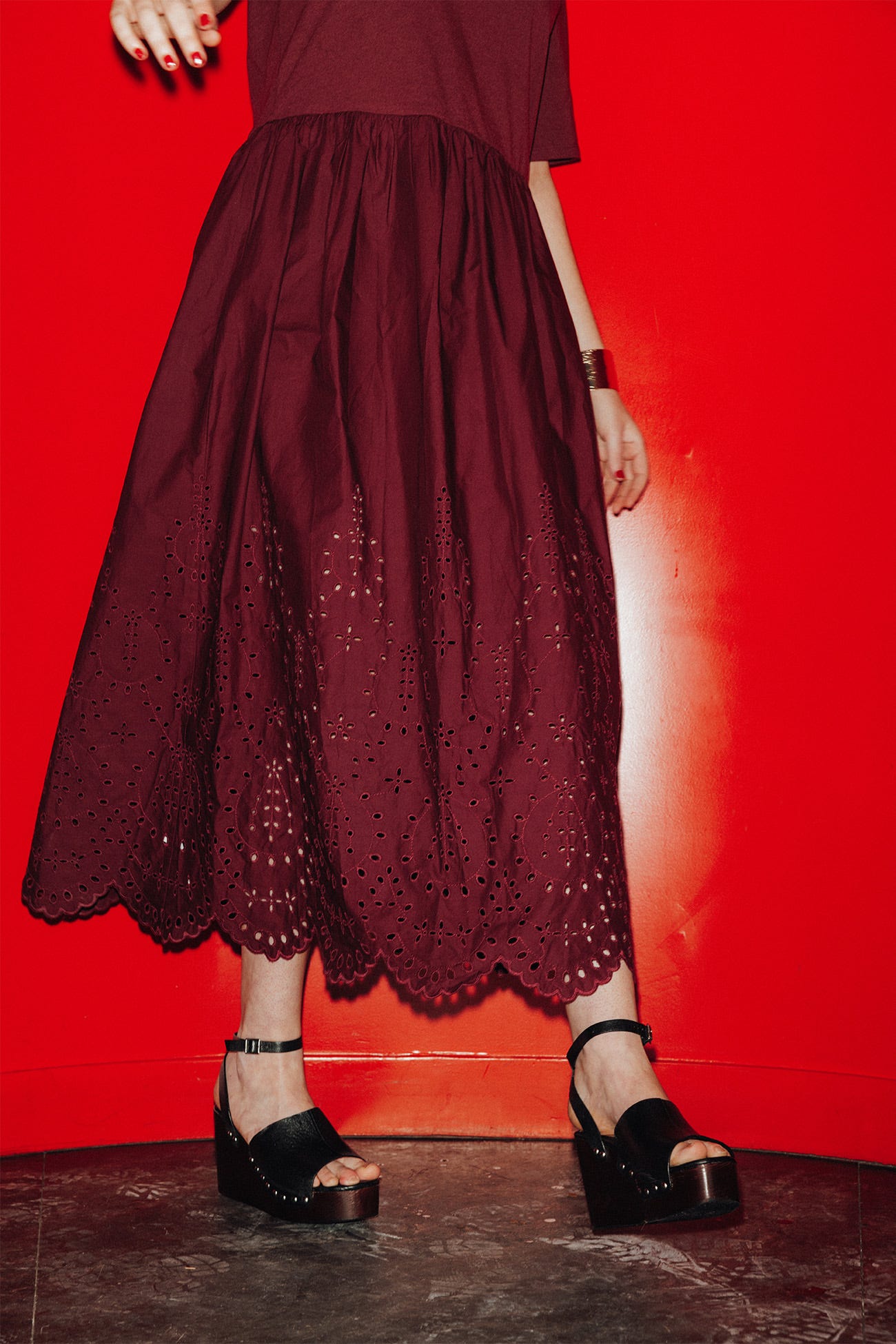 Robe t-shirt broderie anglaise