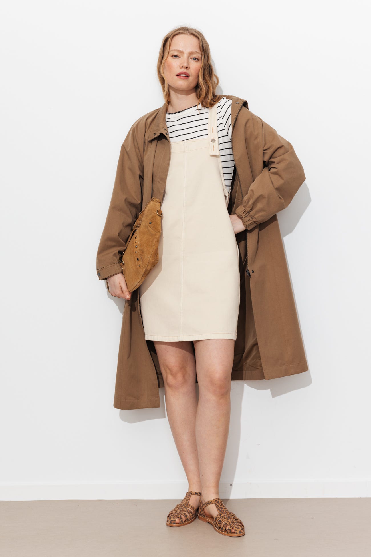 Robe-salopette courte en jean