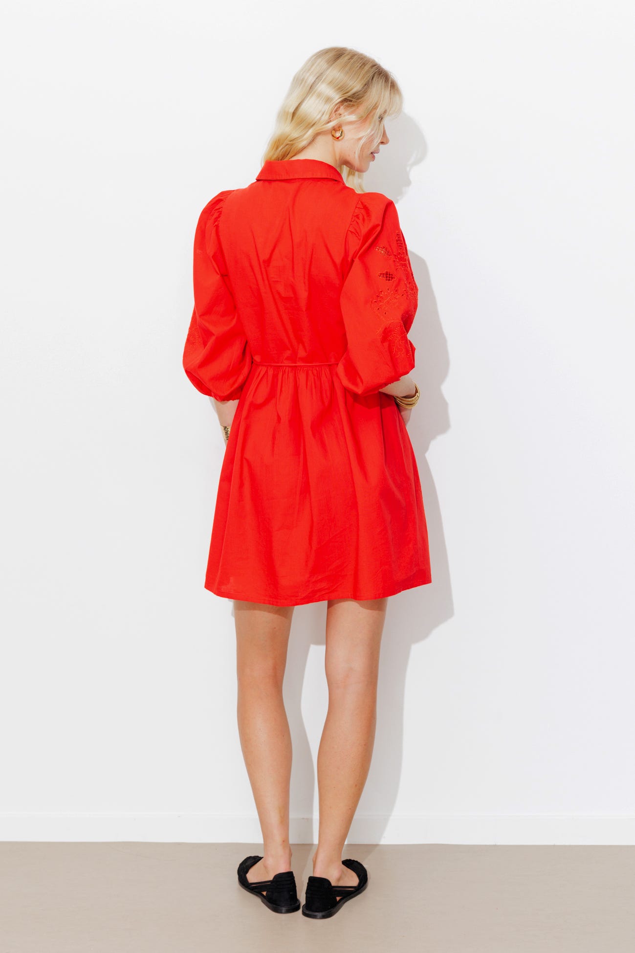 Robe-chemise brodée Femme