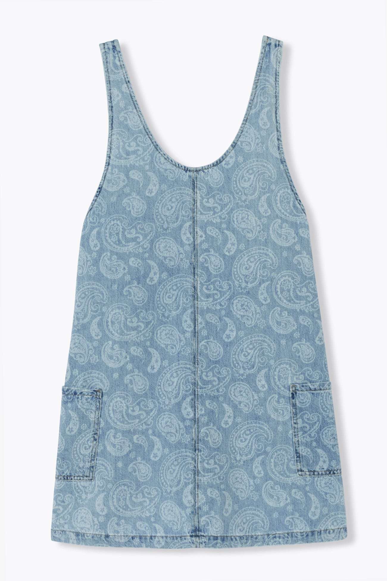 Robe-salopette en jean à motif