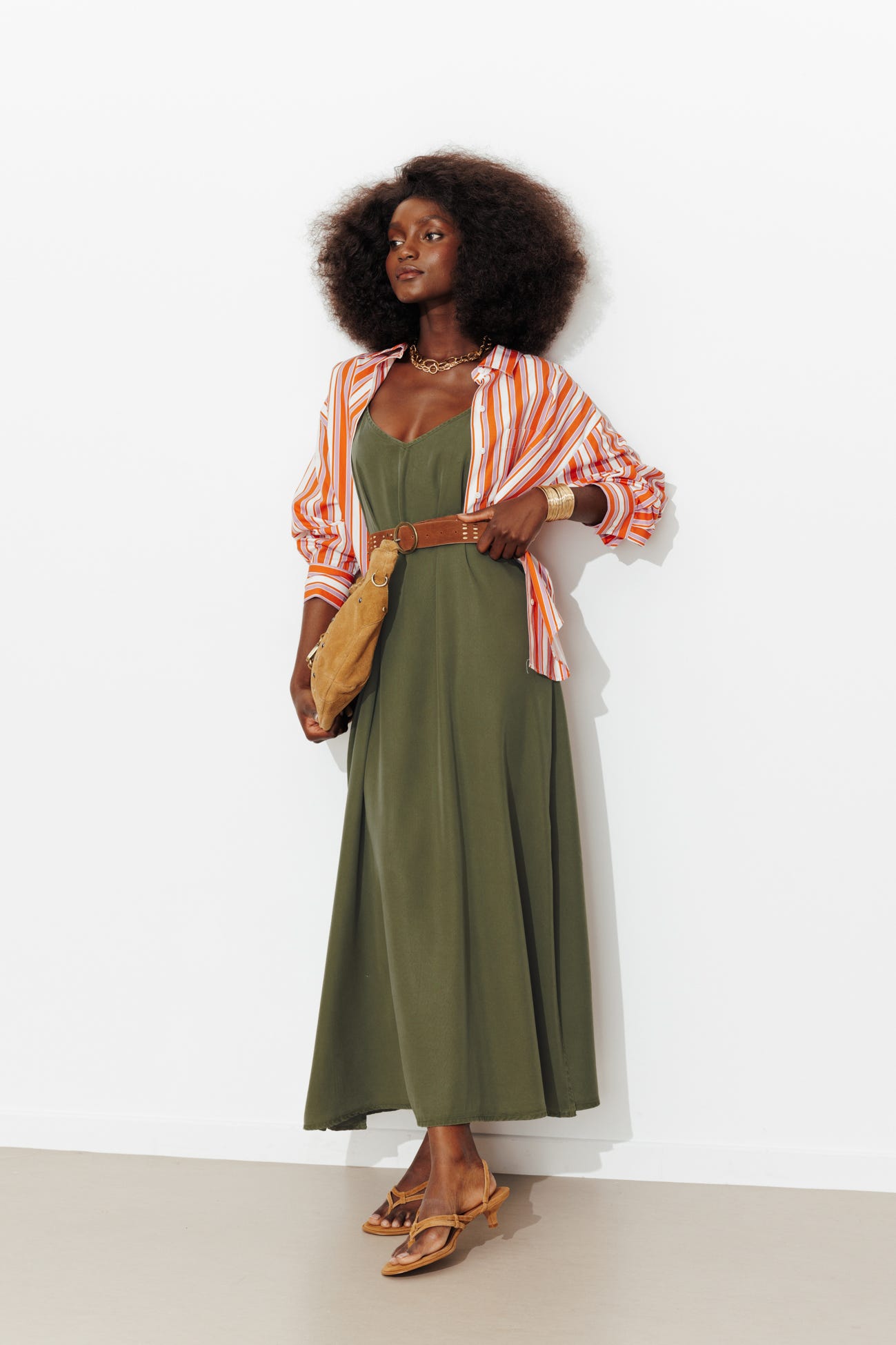 Long plain lyocell dress