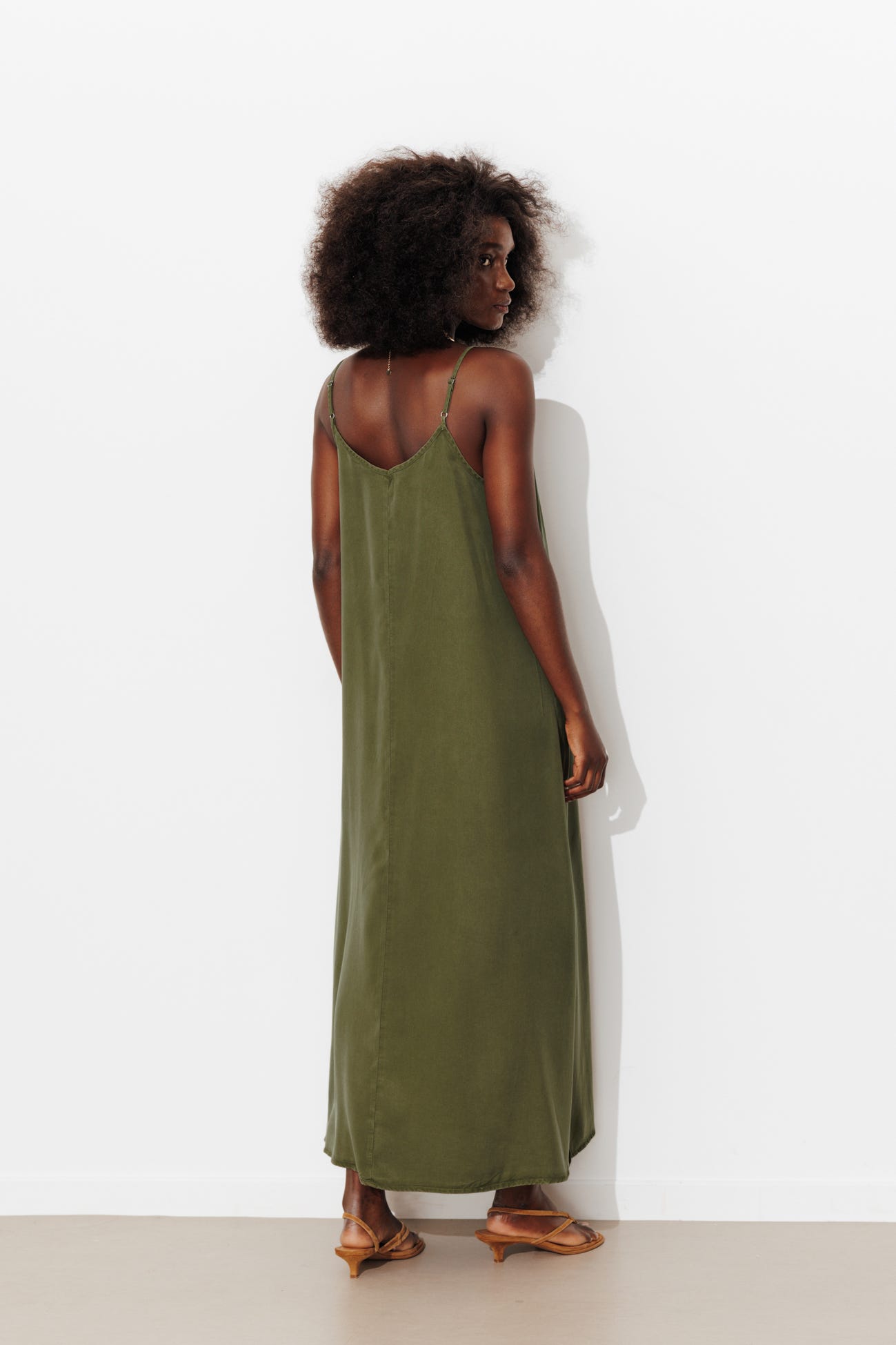 Long plain lyocell dress