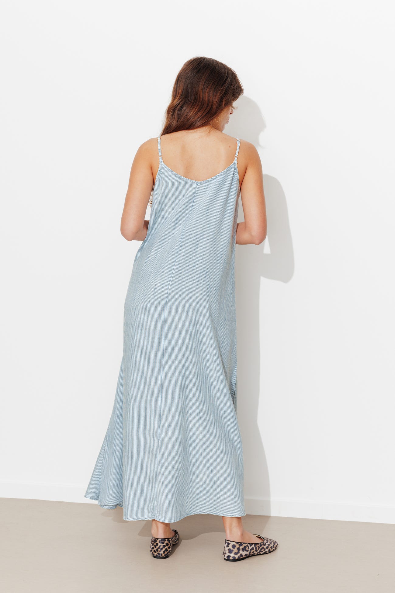 Robe longue à rayures Femme