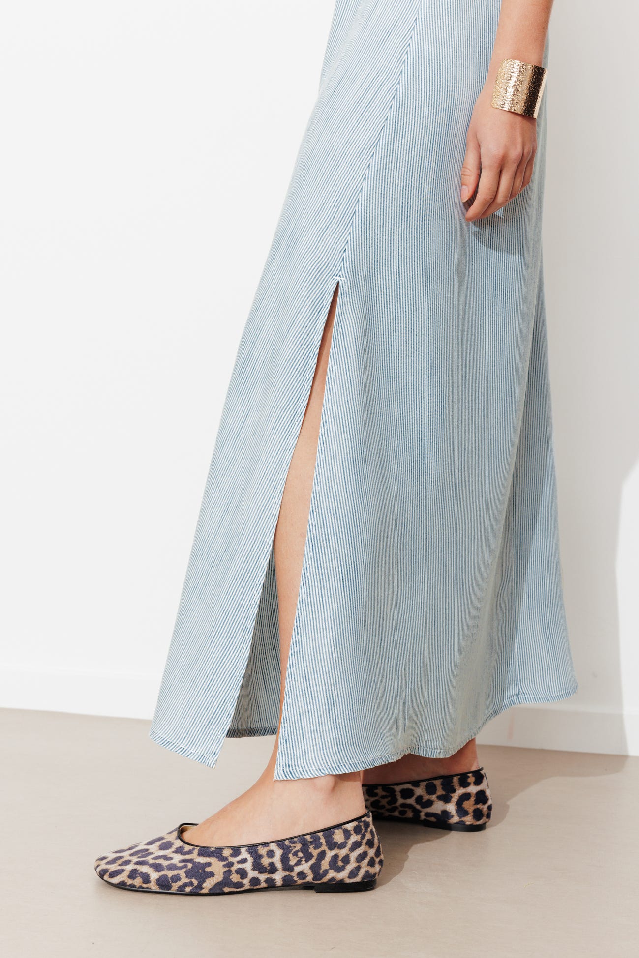 Robe longue à rayures Femme