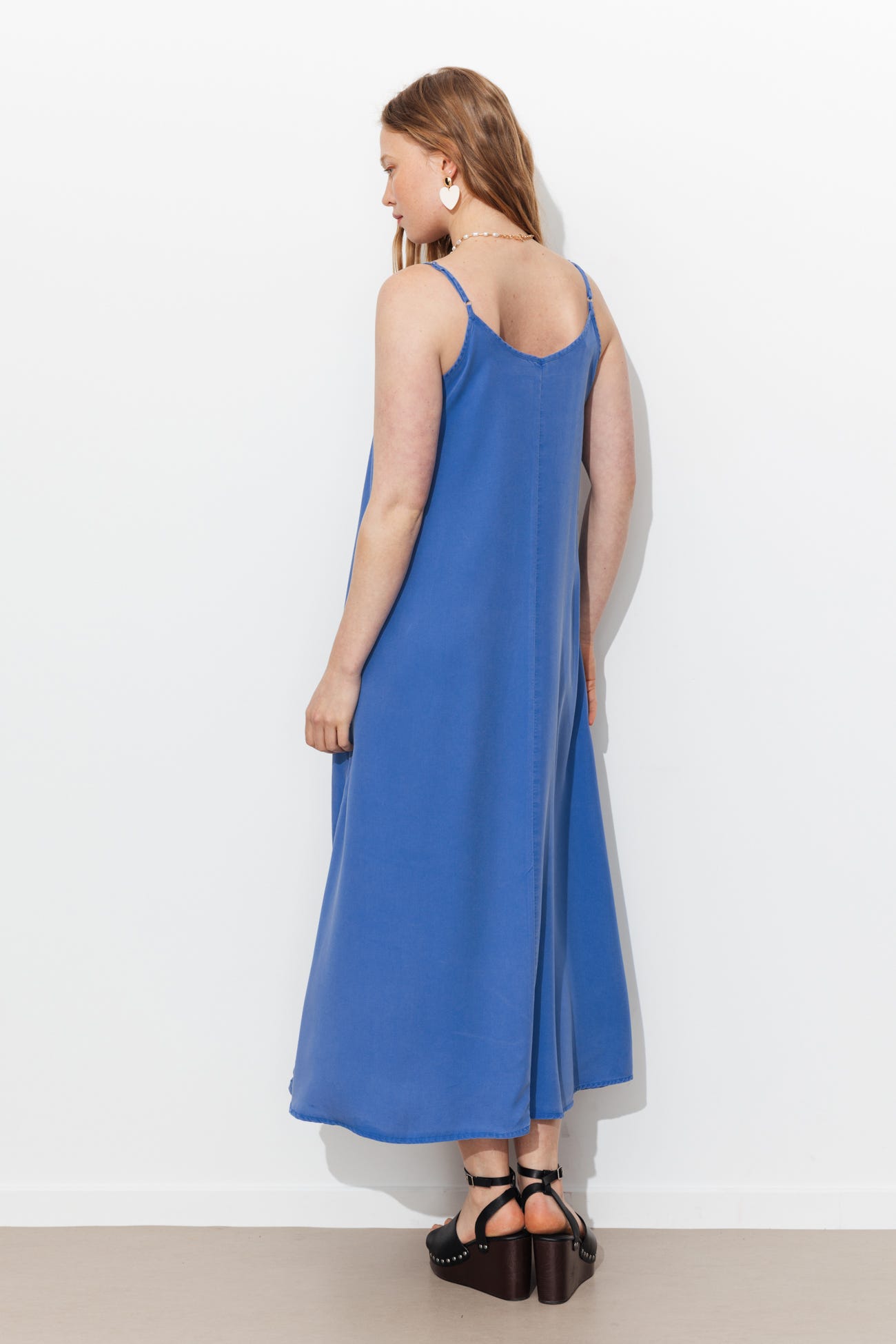 Robe longue unie en lyocell