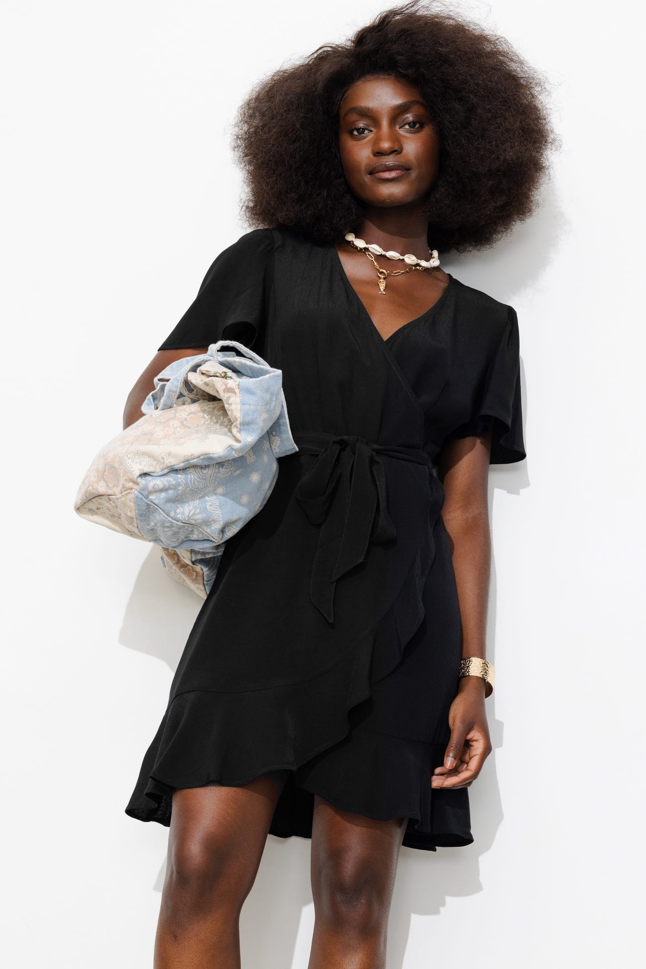 Robe courte volantée Femme