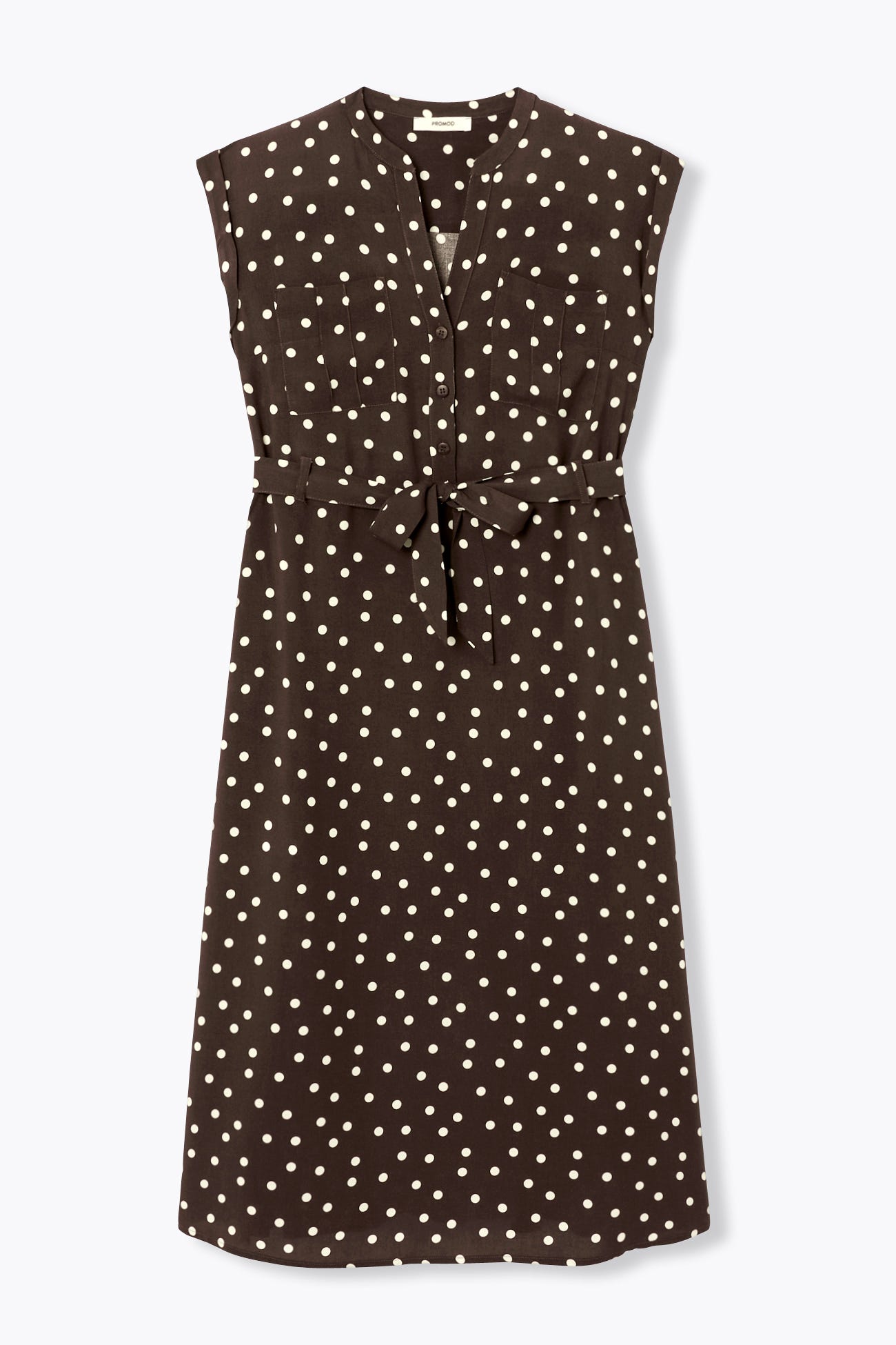 Robe midi ceinturée unie