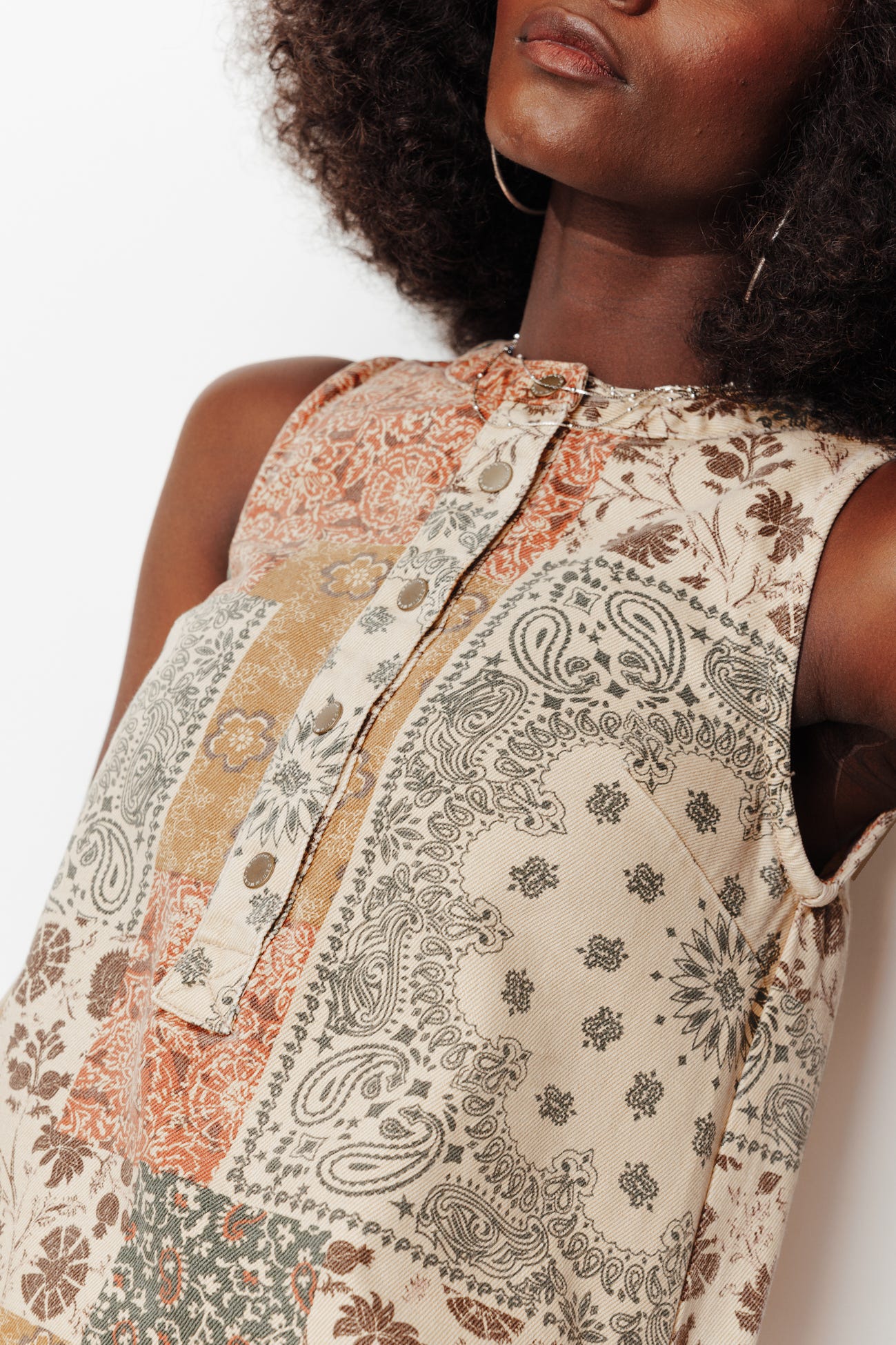 Robe courte patchwork Femme