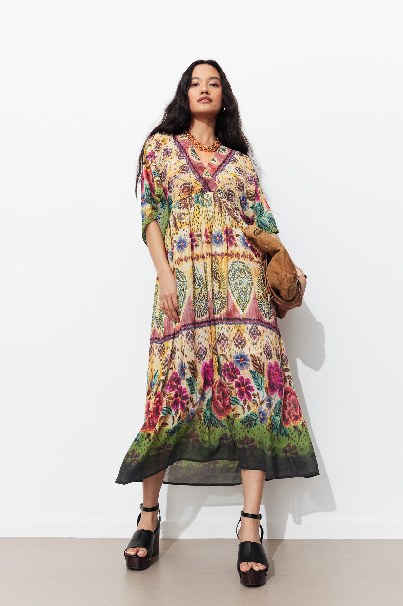 Robe longue imprimée Femme