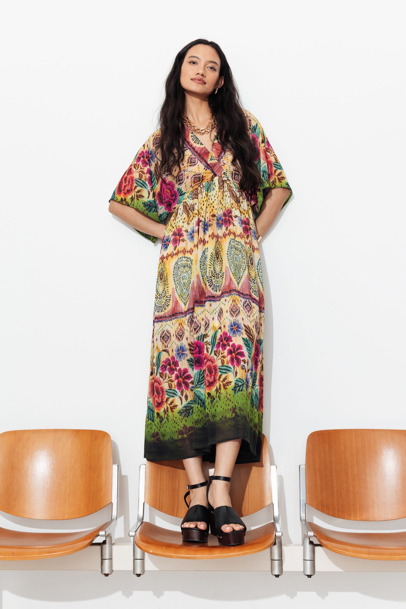 Robe longue imprimée Femme