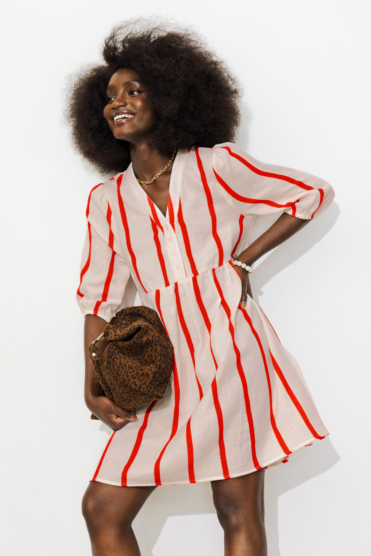 Robe courte en gaze de coton 