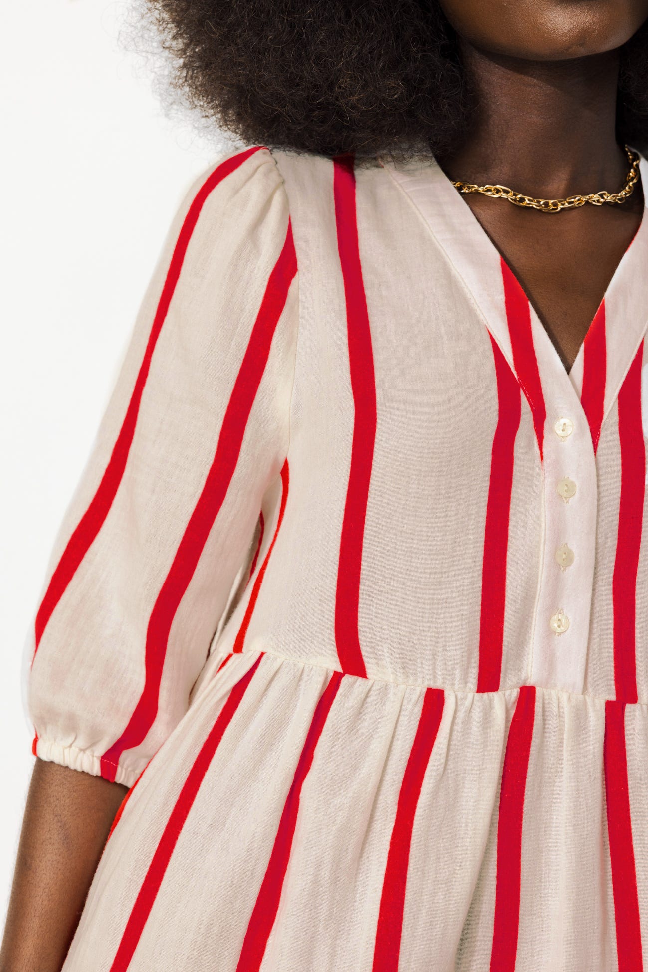 Robe courte en gaze de coton 