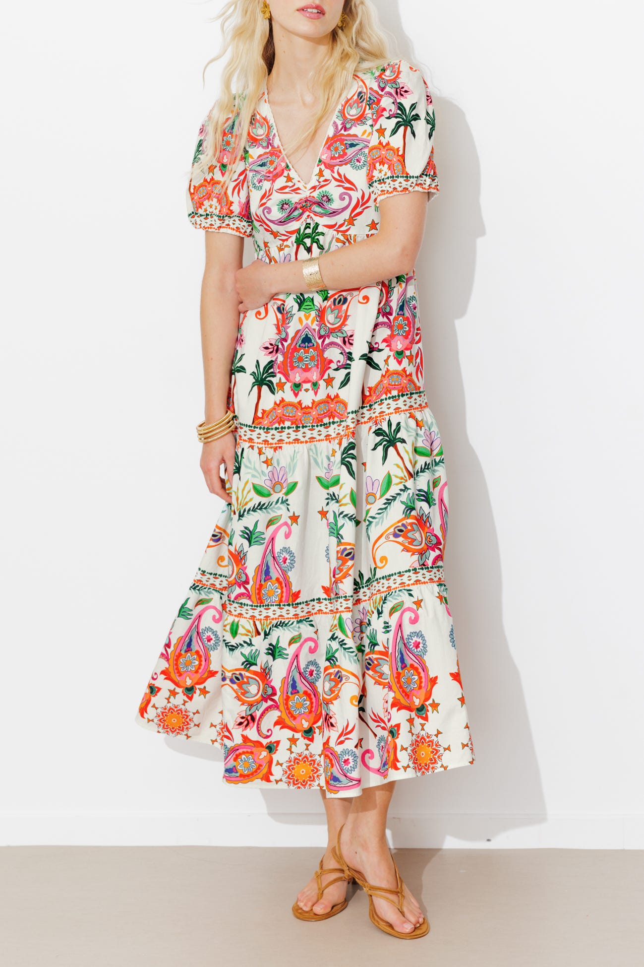 Vestido largo estampado