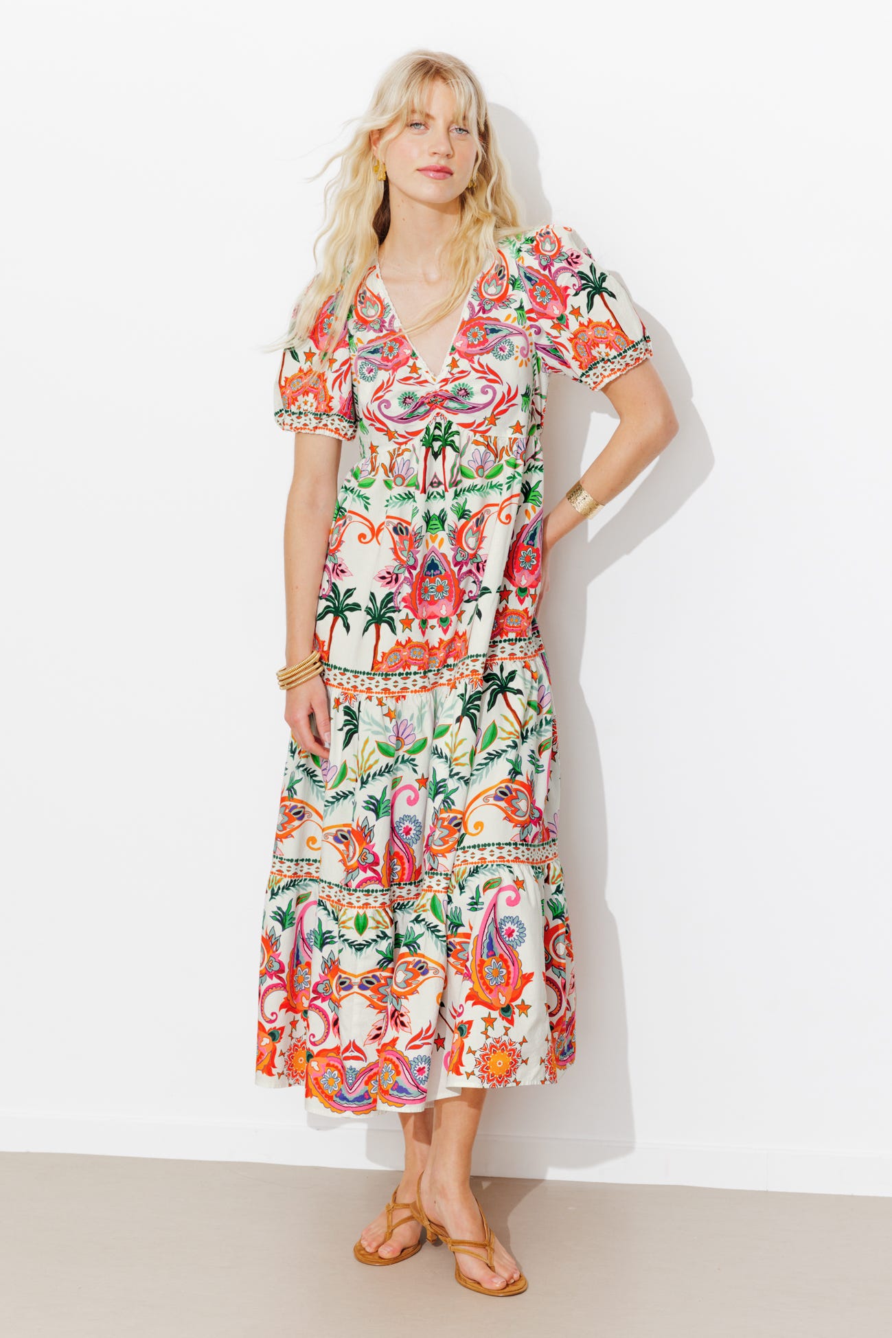 Vestido largo estampado