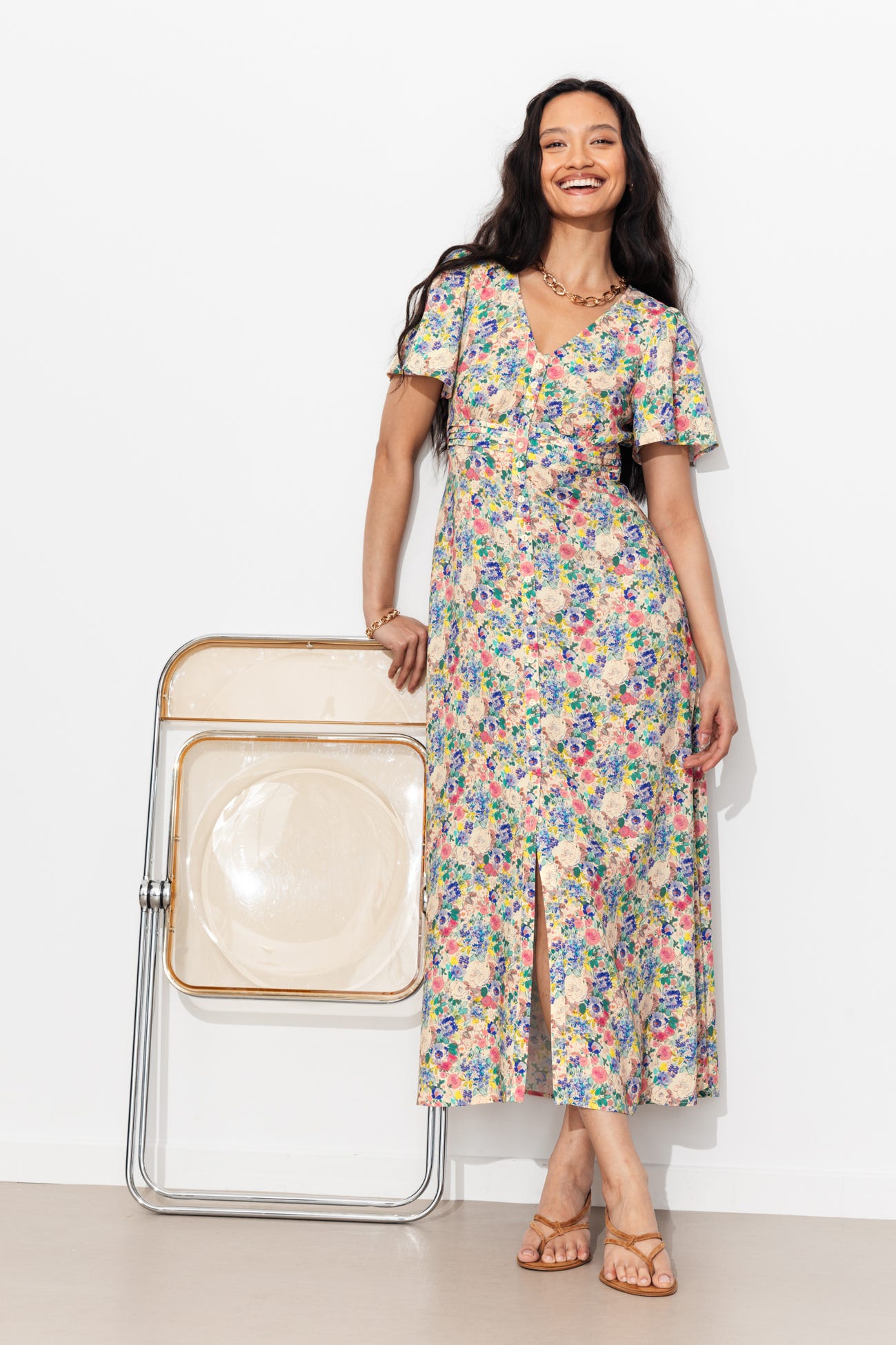 Vestido largo de flores