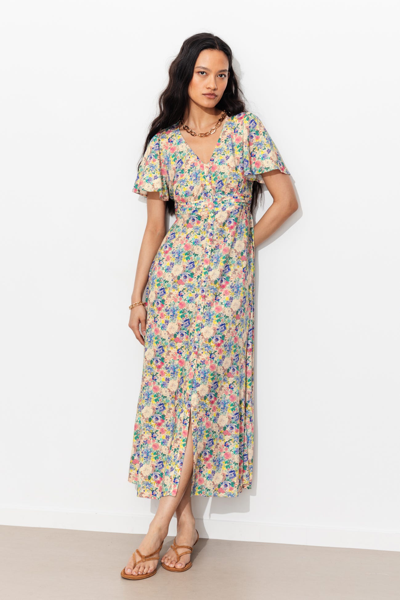 Vestido largo de flores