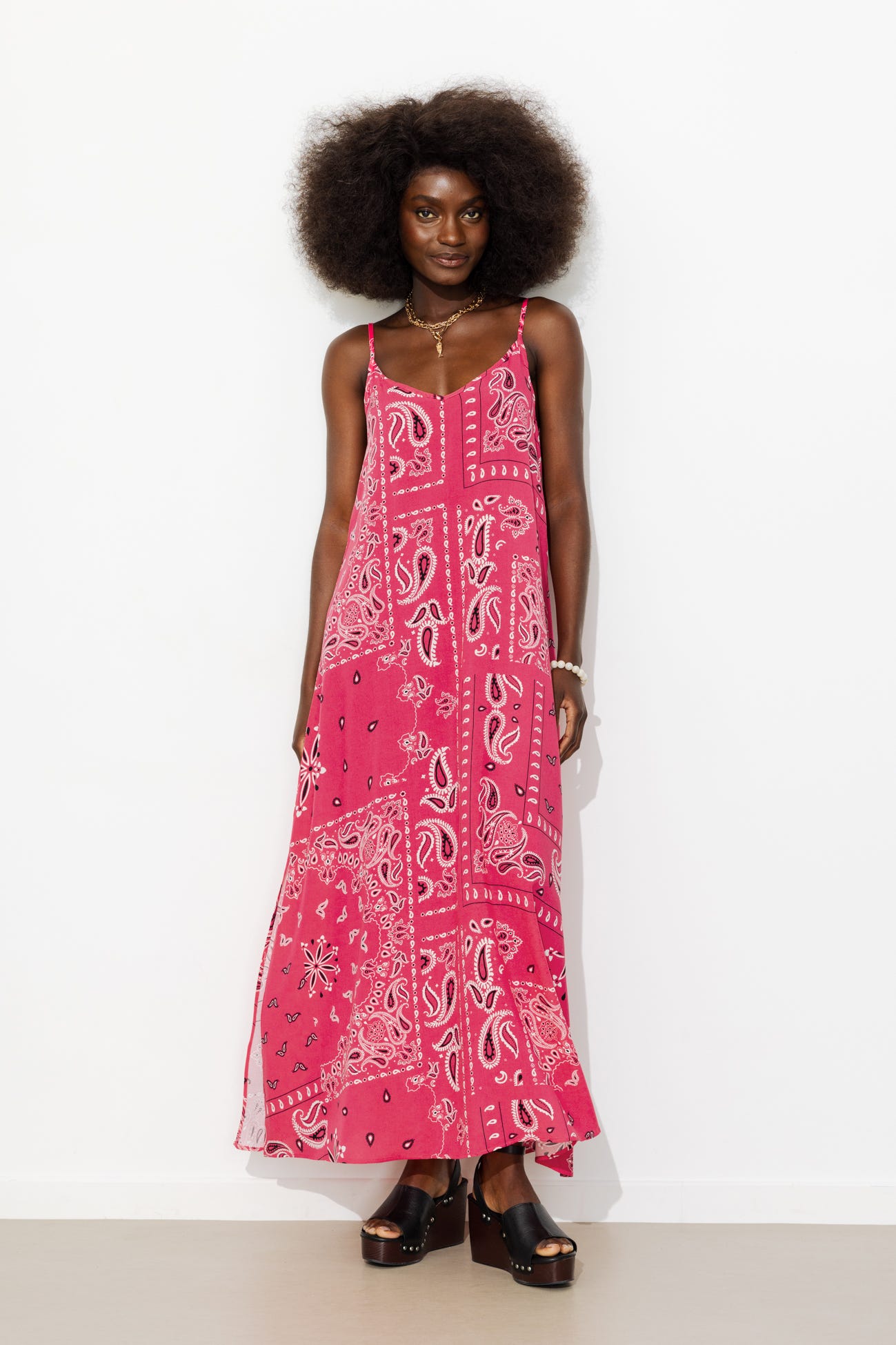 Robe longue motif bandana