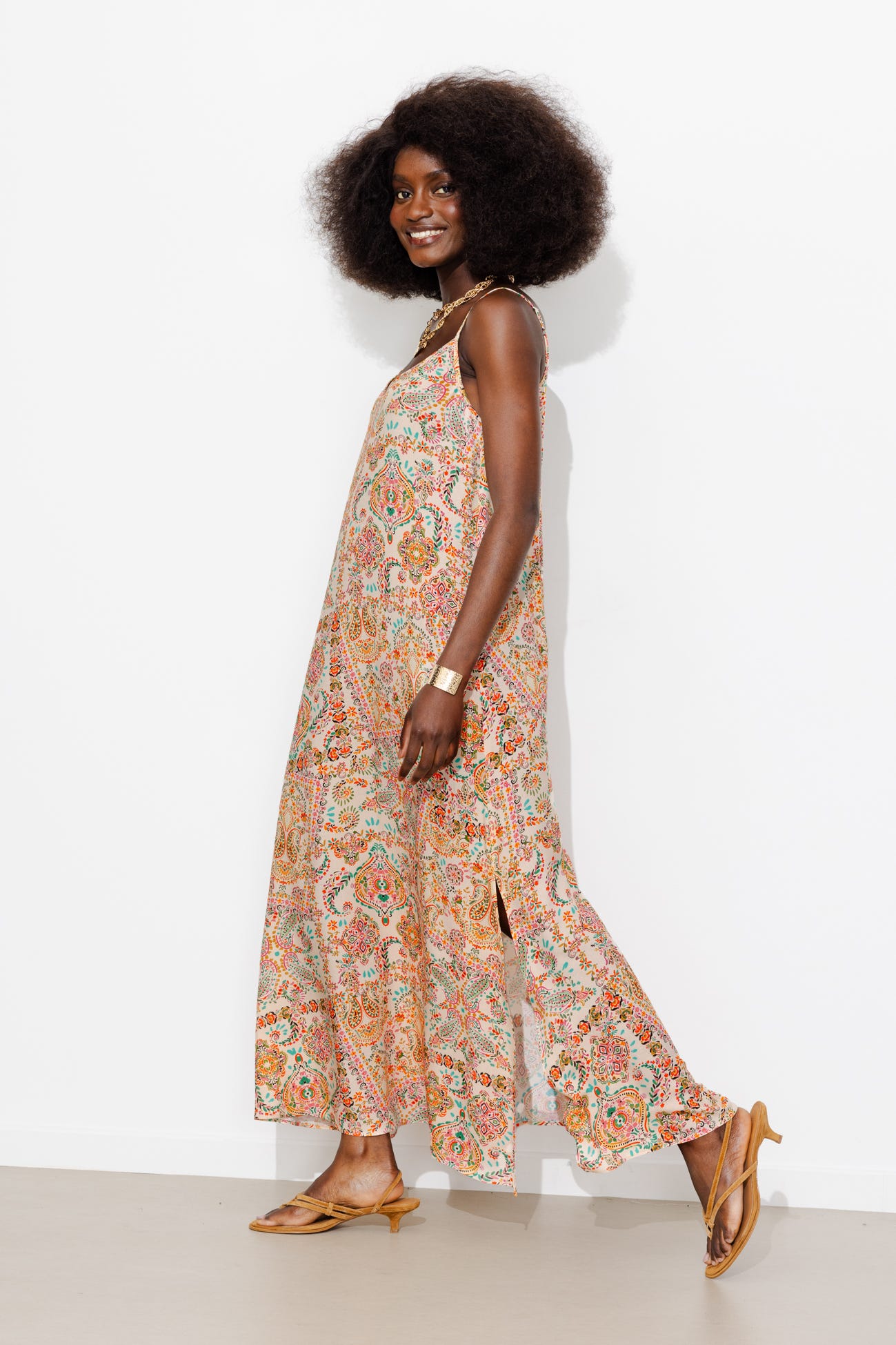 Robe longue à bretelles Femme