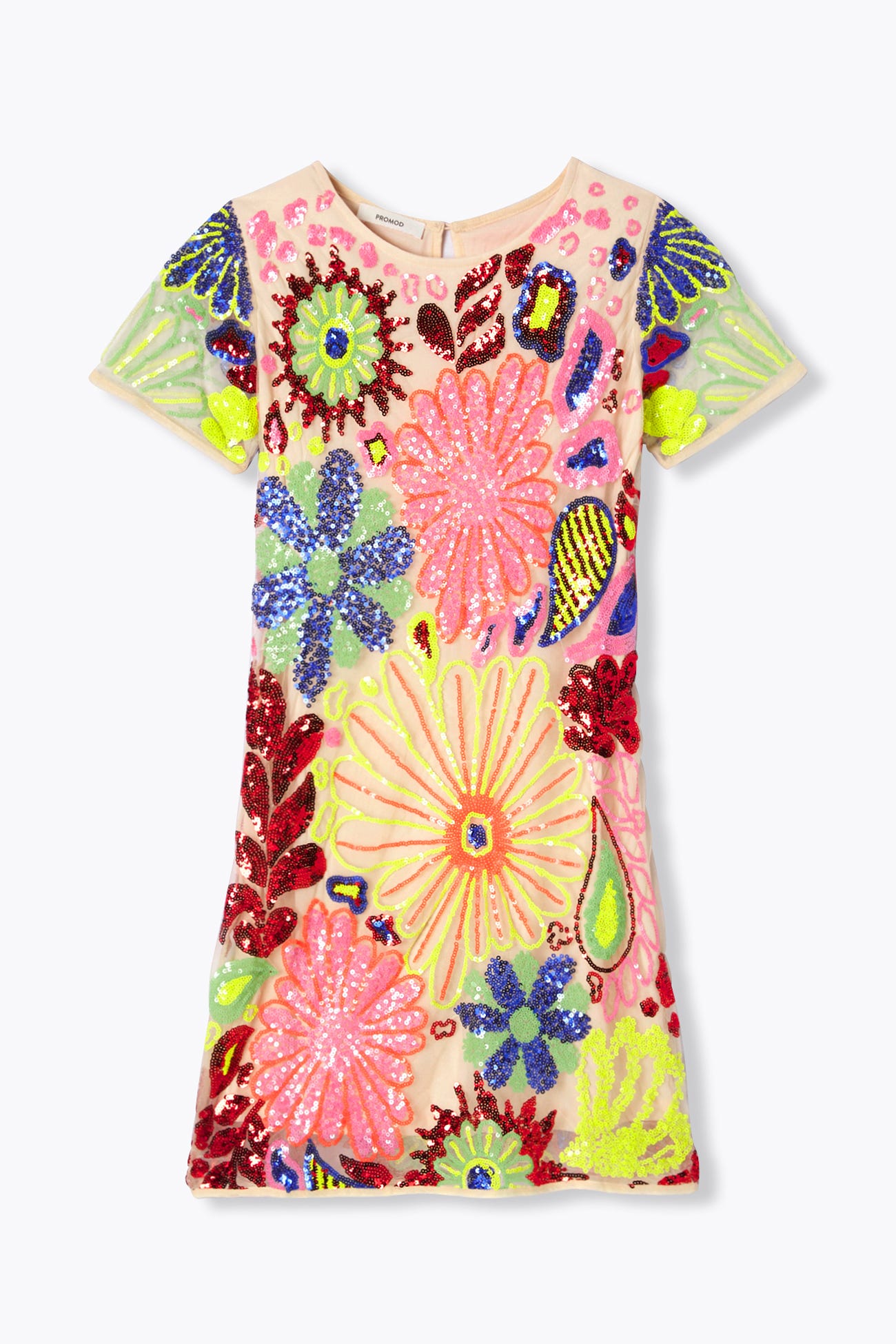 Vestido corto con lentejuelas