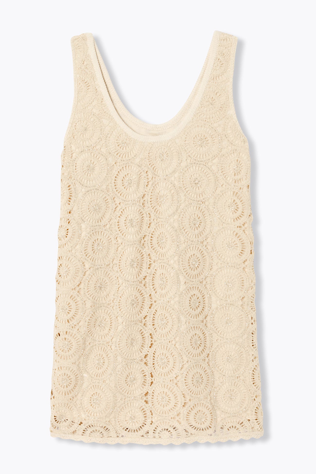 Vestido corto crochet cuentas