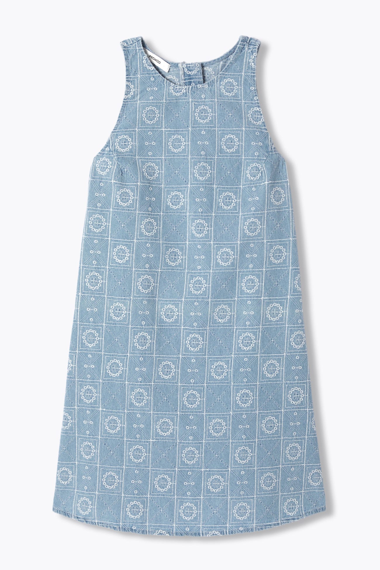 Vestido corto vaquero bordado