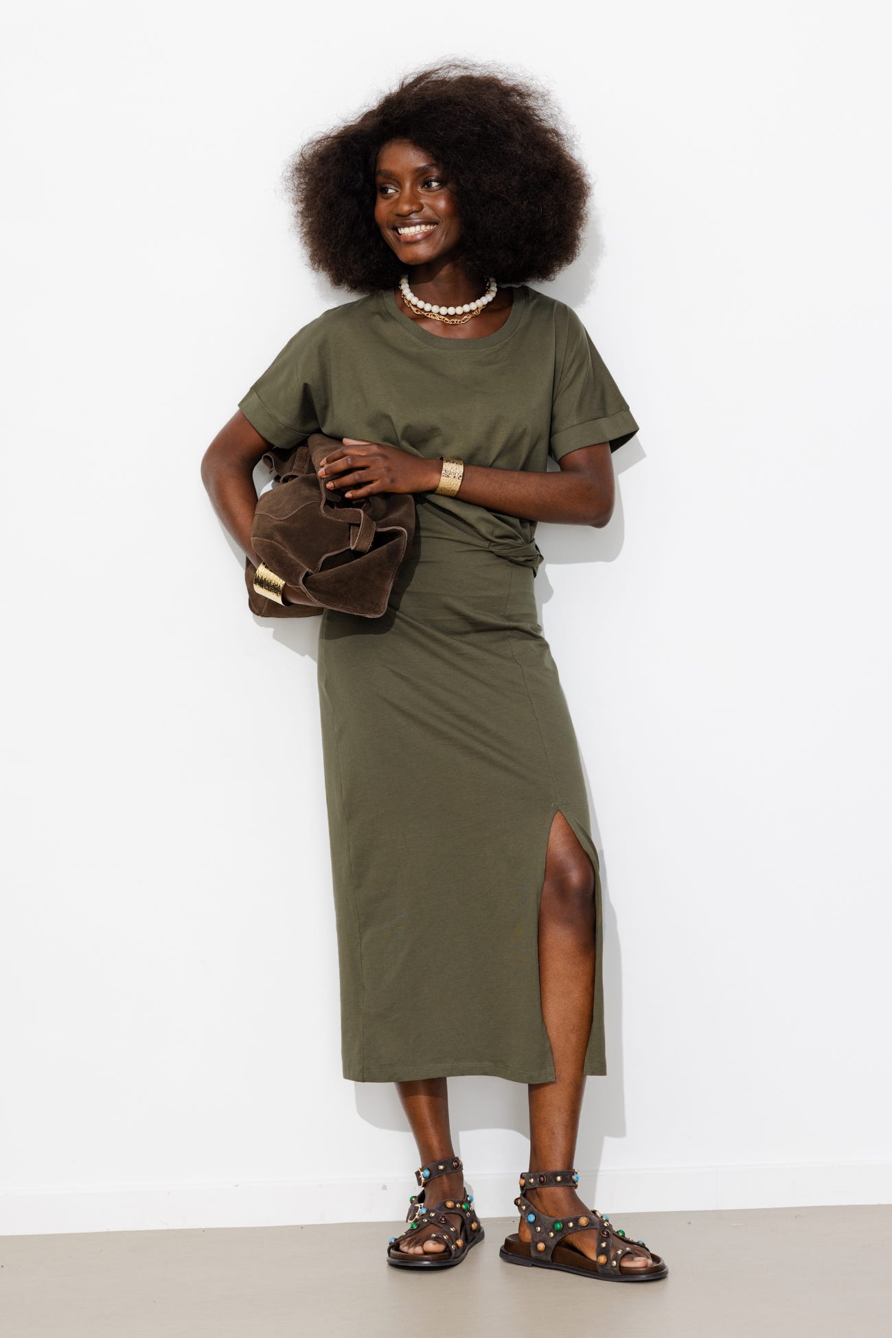 Robe tee-shirt unie Femme