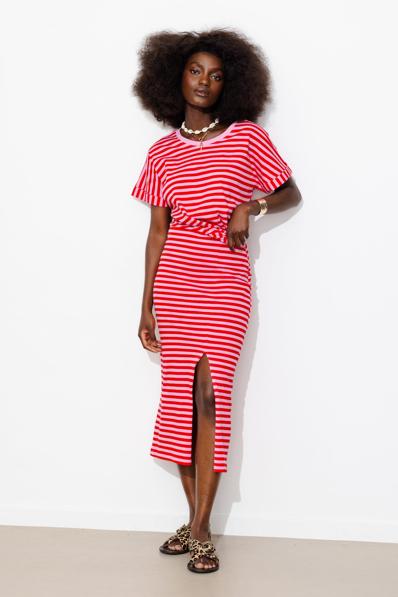 Robe tee-shirt rayée Femme