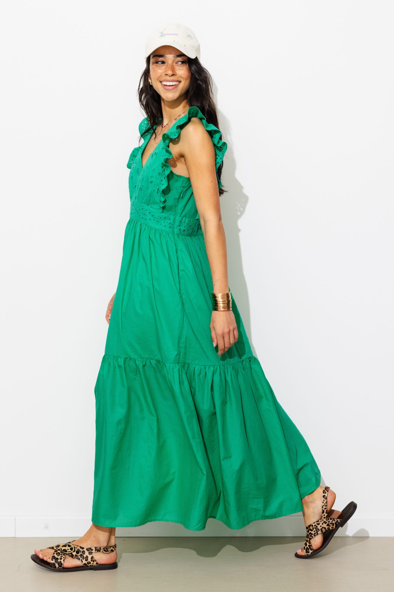 Robe longue broderie anglaise
