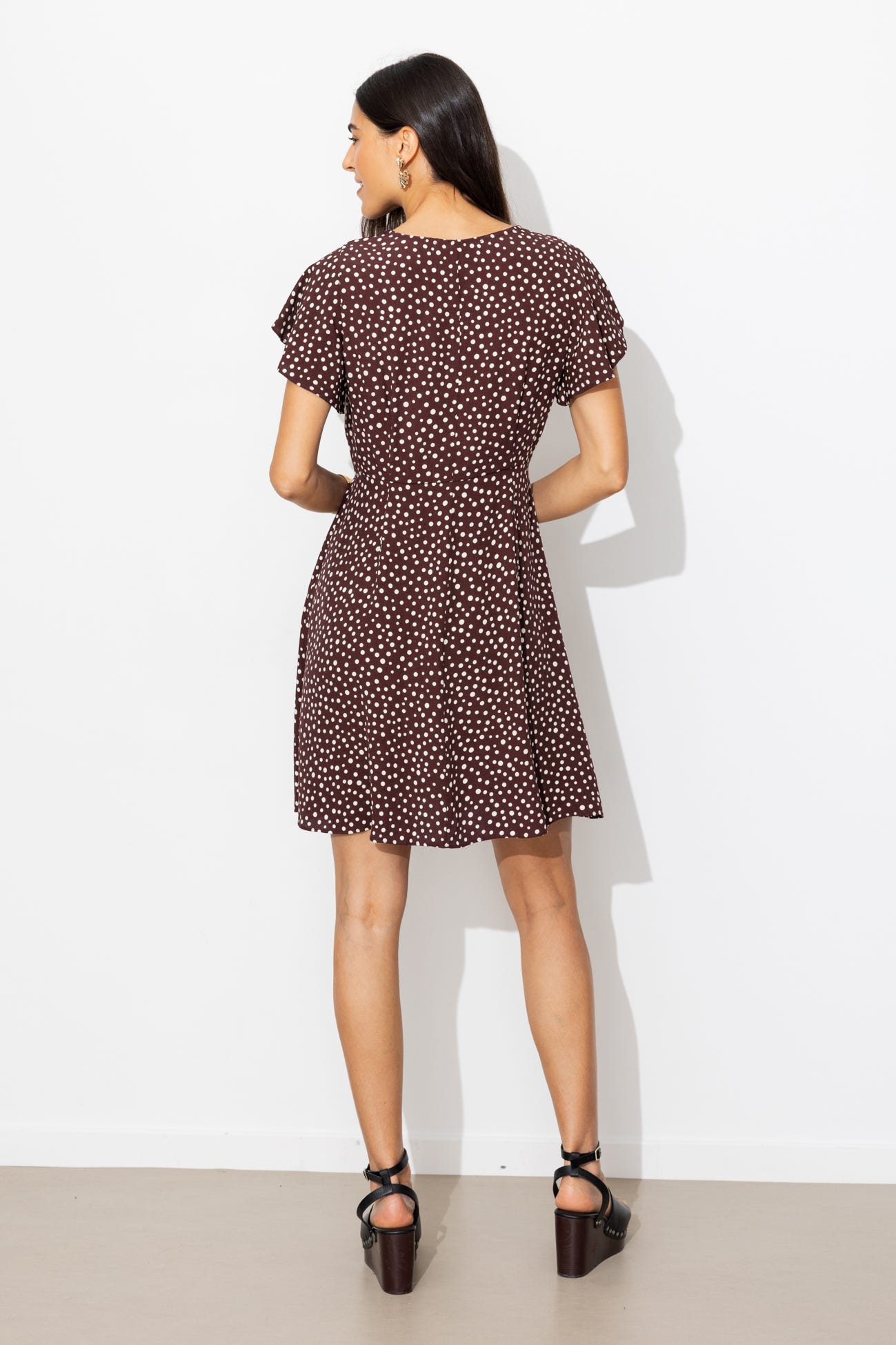 Robe courte à pois Femme 