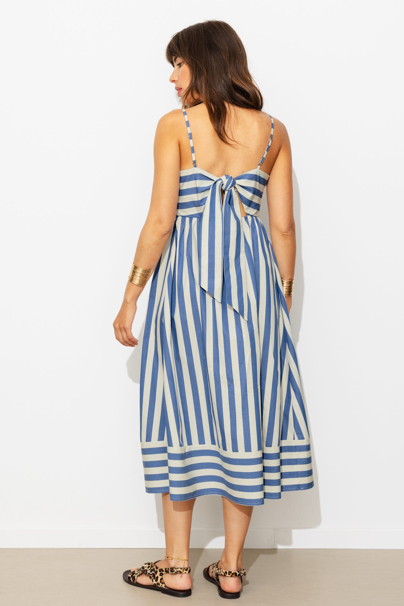 Robe midi rayée Femme