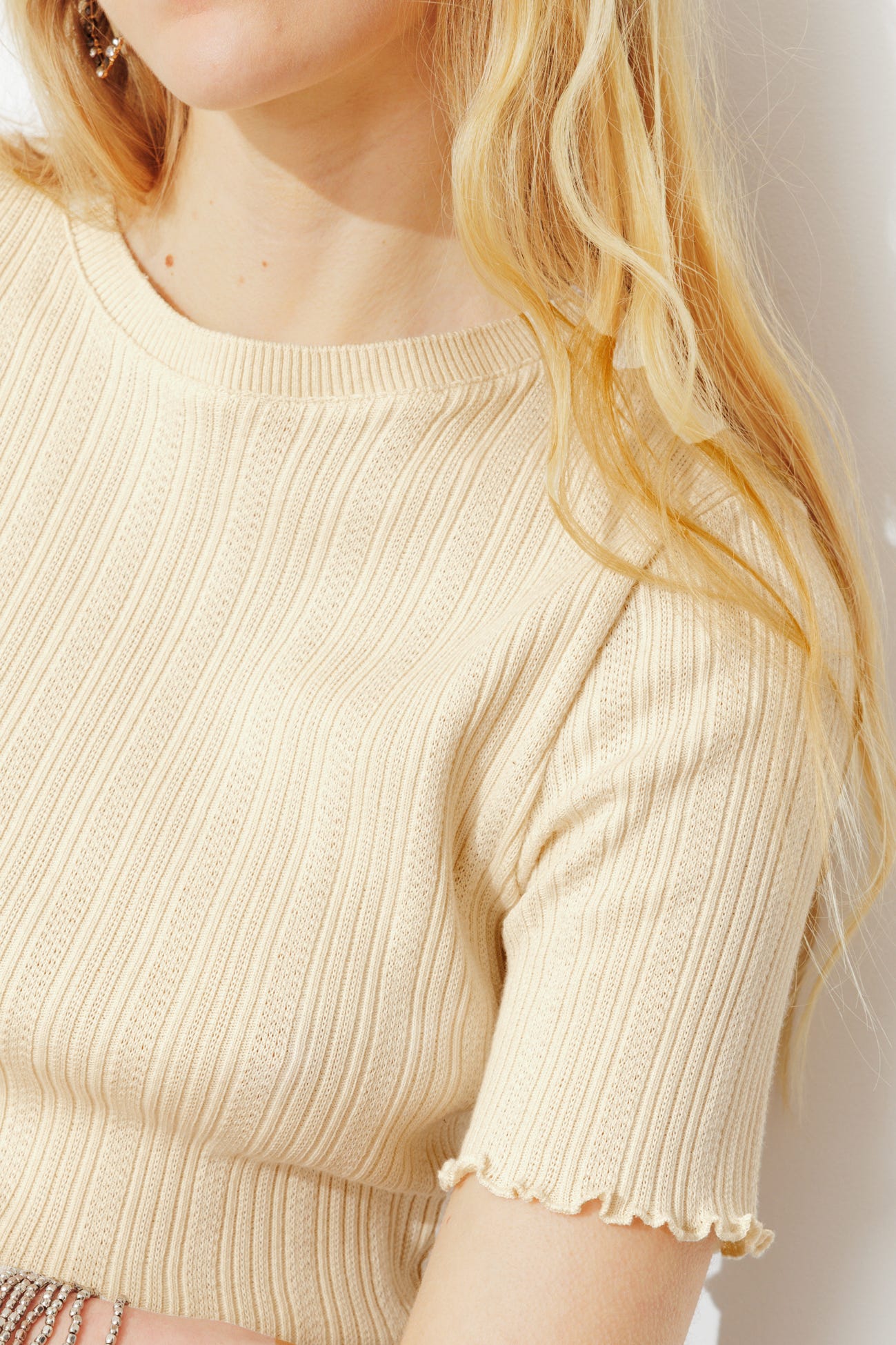 Rippshirt mit Ajourmuster