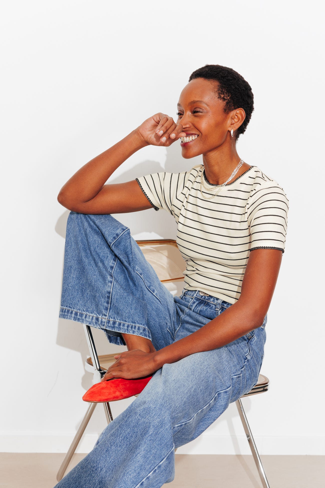 T-shirt in stile navy