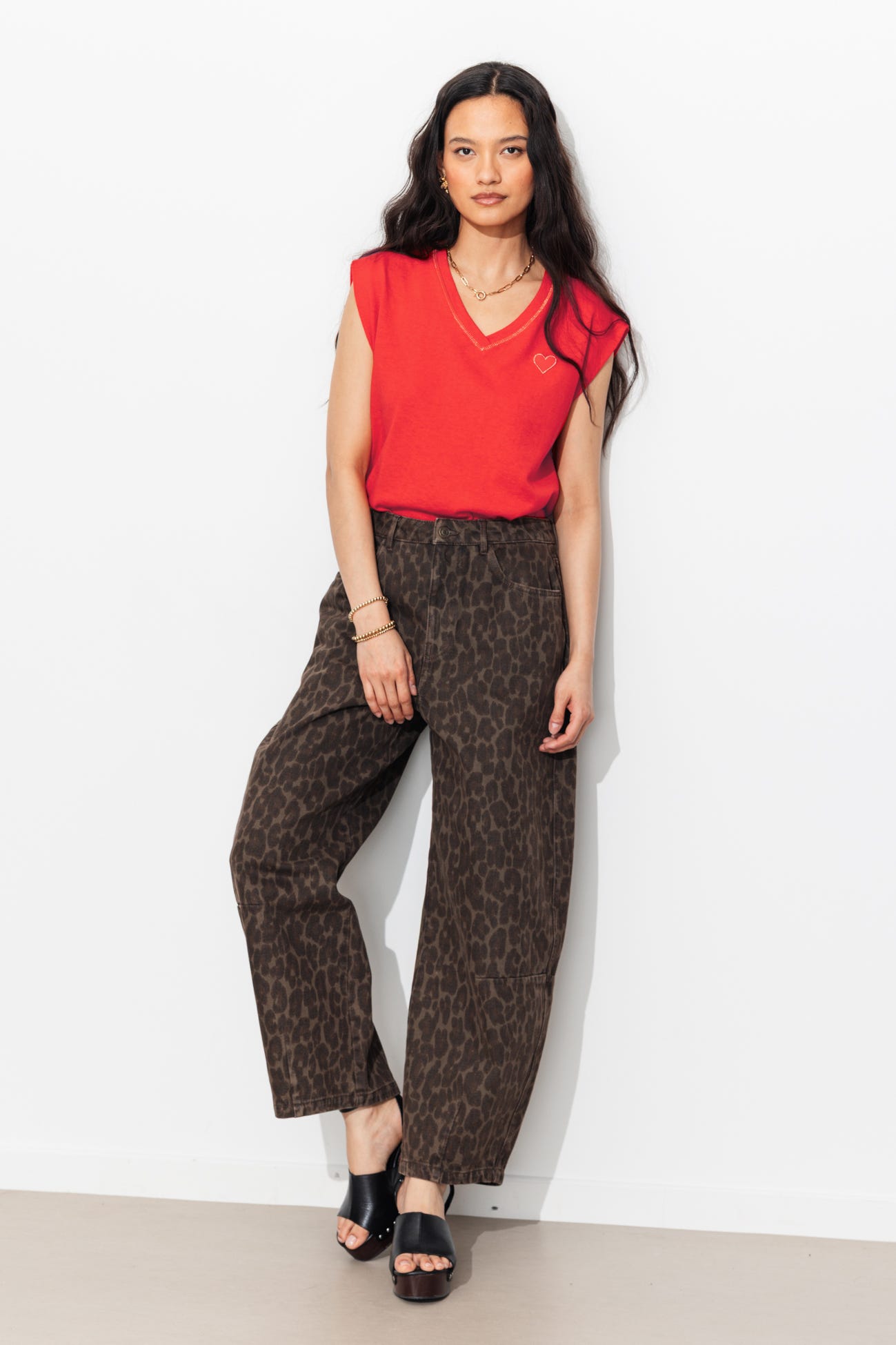 T-shirt broderie coeur Femme