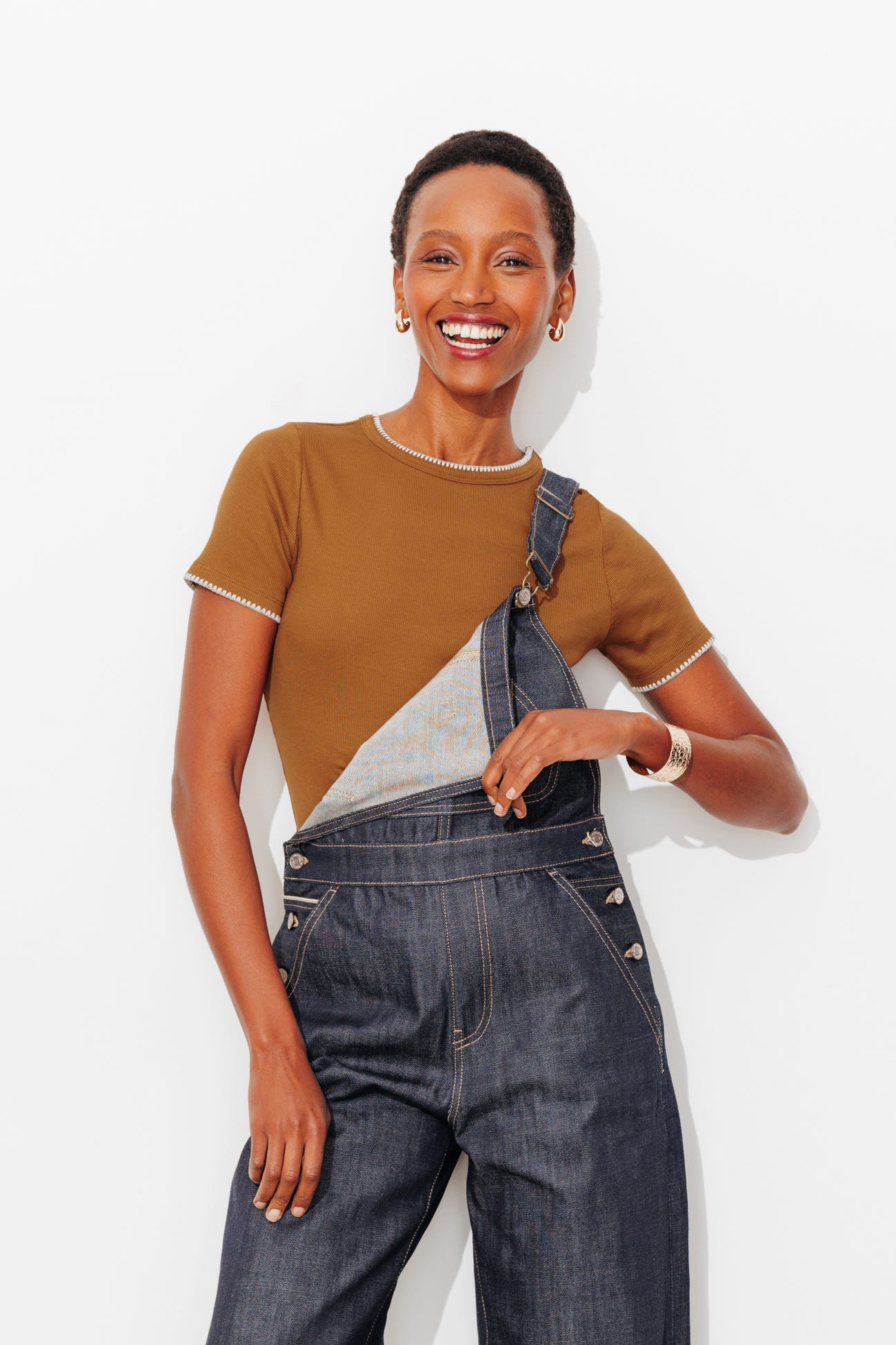 T-shirt en jersey côtelé Femme