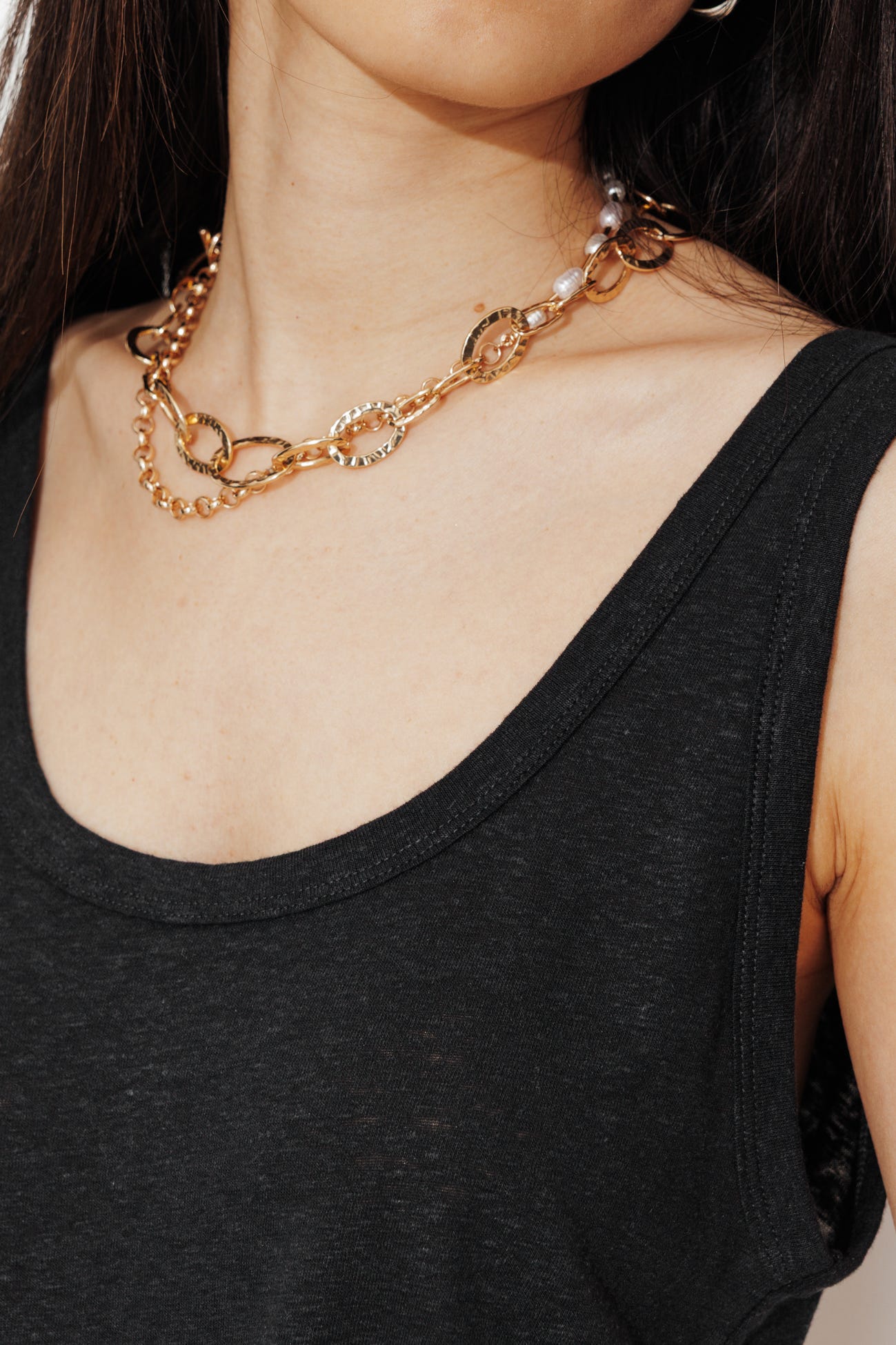 Linen-blend sleeveless top