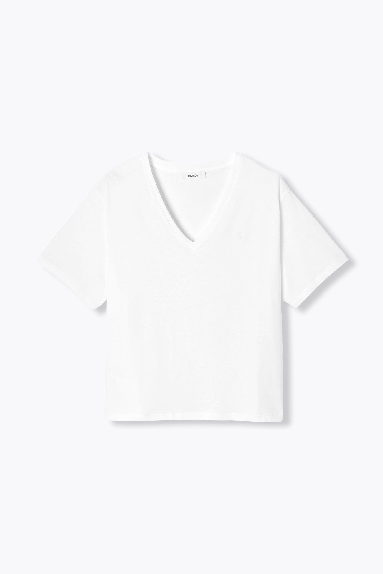 T-shirt basique col V Femme