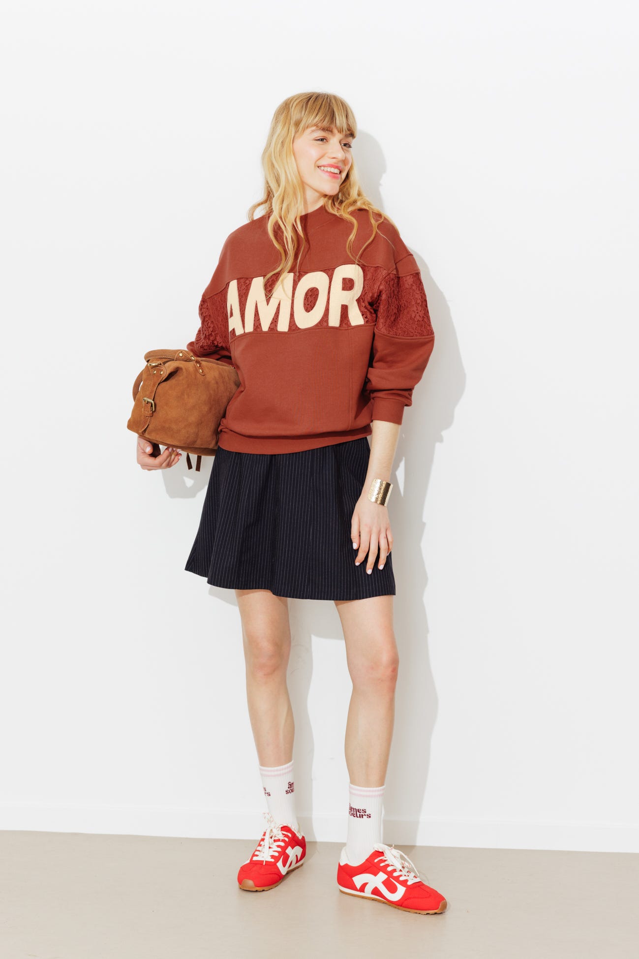 Sweat-shirt à message amor